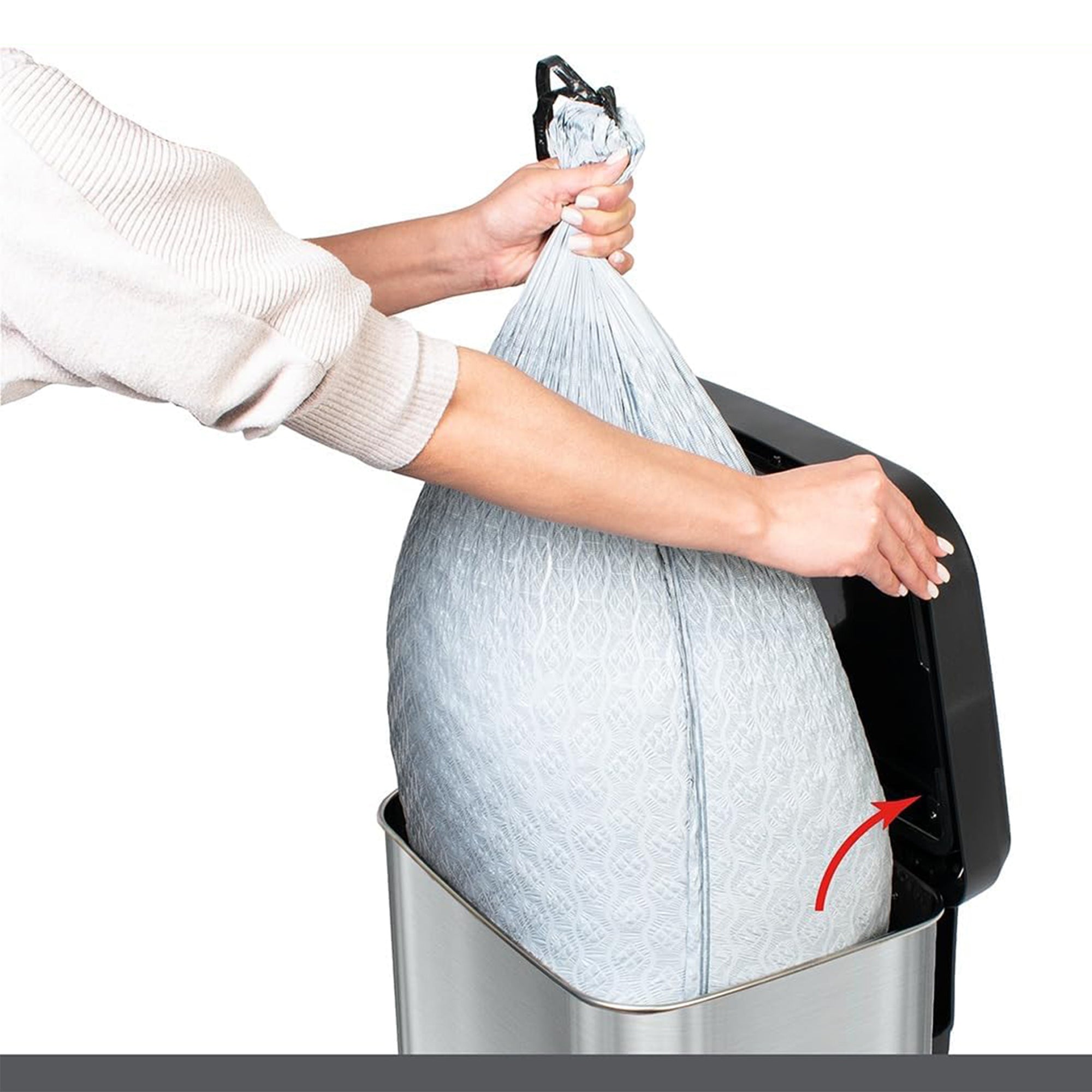 Glad Step Trash Can, Soft Close Lid Bin with Odor Protection, 13 Gal, Stainless - VMInnovations