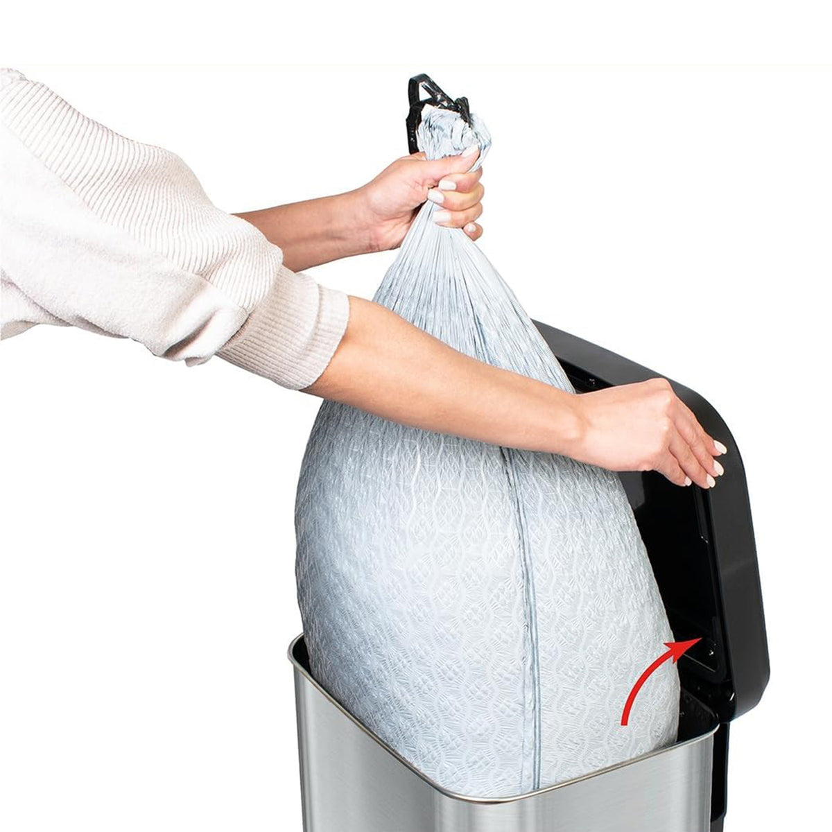 Glad Step Trash Can, Soft Close Lid Bin with Odor Protection, 13 Gal (Open Box)