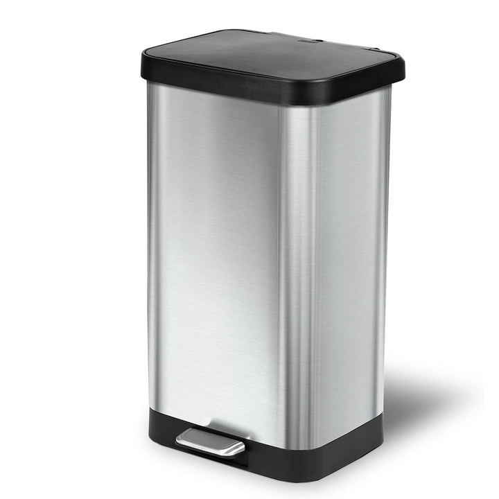 Glad Step Trash Can, Soft Close Lid Bin with Odor Protection, 20 Gal, Stainless - VMInnovations