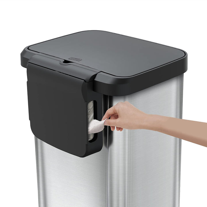 Glad Step Trash Can, Soft Close Lid Bin with Odor Protection, 20 Gal, Stainless - VMInnovations
