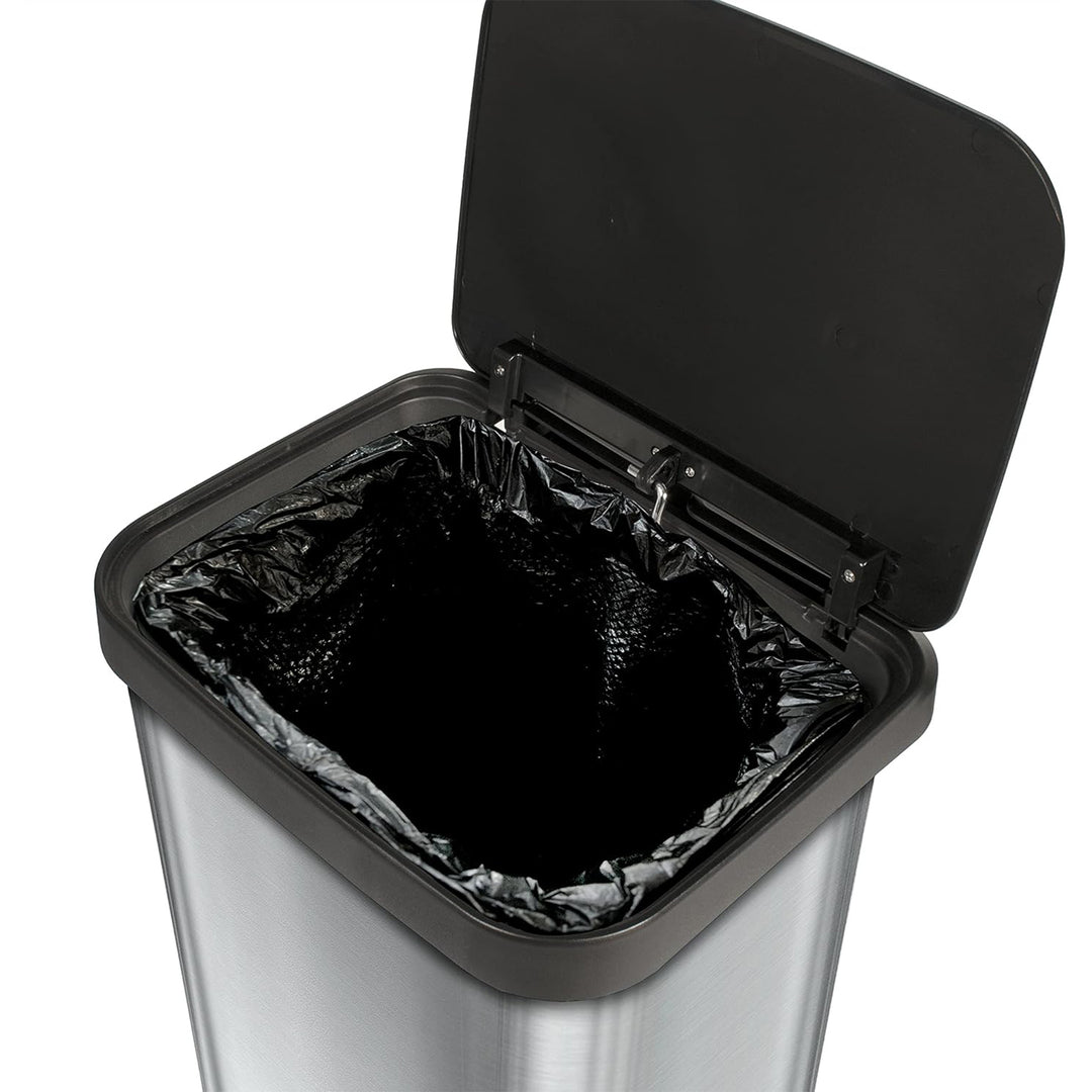 Glad Step Trash Can, Soft Close Lid Bin with Odor Protection, 20 Gal, Stainless - VMInnovations