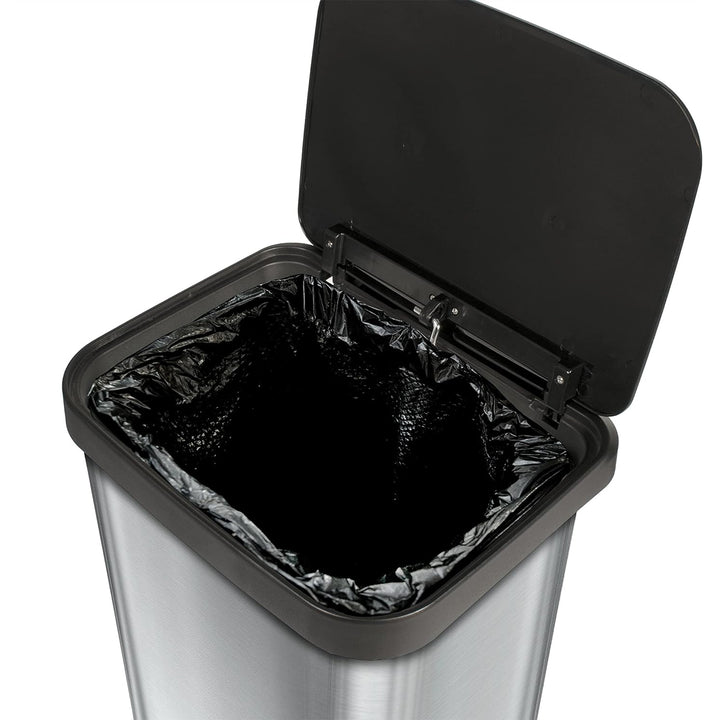 Glad Step Trash Can, Soft Close Lid Bin with Odor Protection, 20 Gal, Stainless - VMInnovations