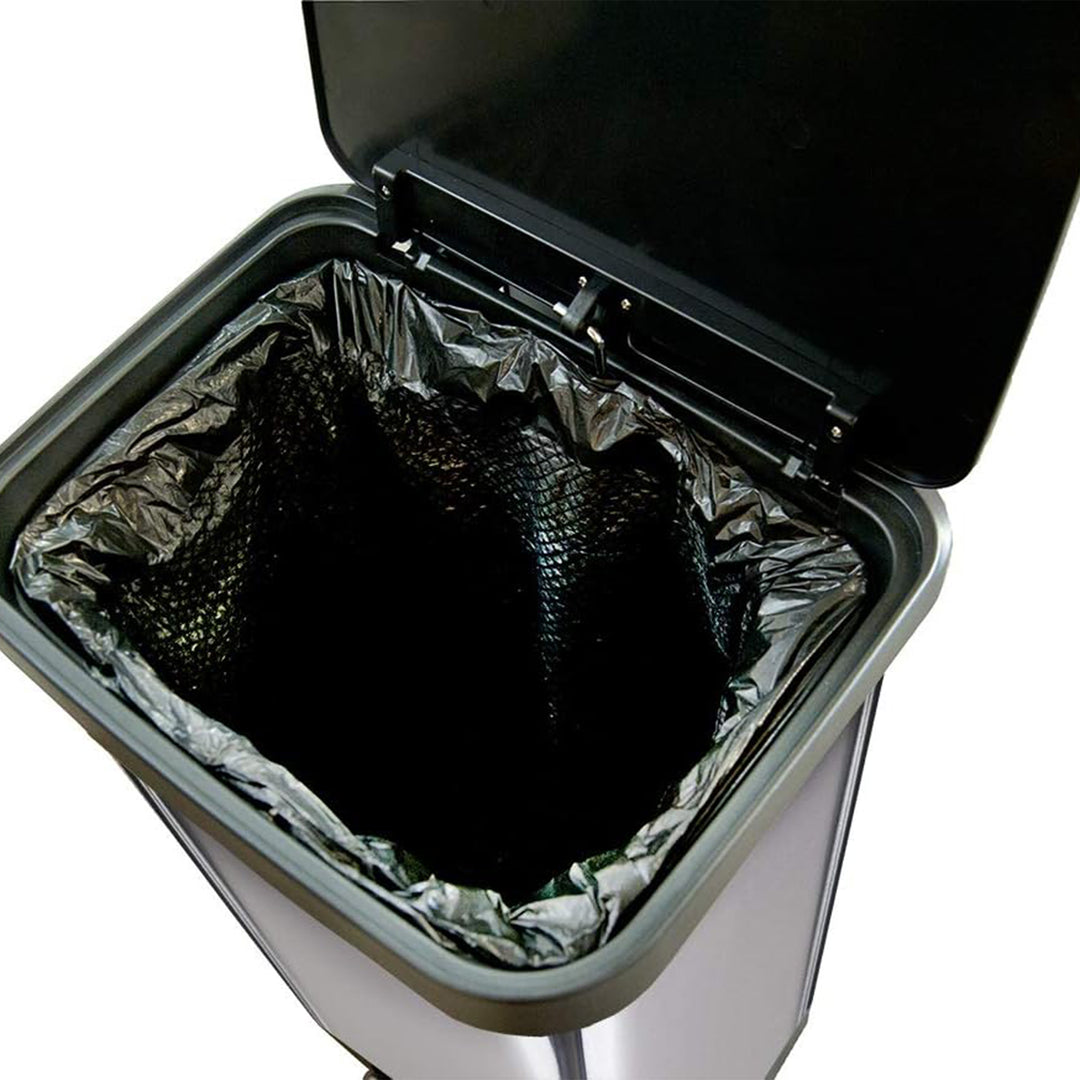 Glad Step Trash Can, Soft Close Lid Bin with Odor Protection, 20 Gal, Stainless - VMInnovations