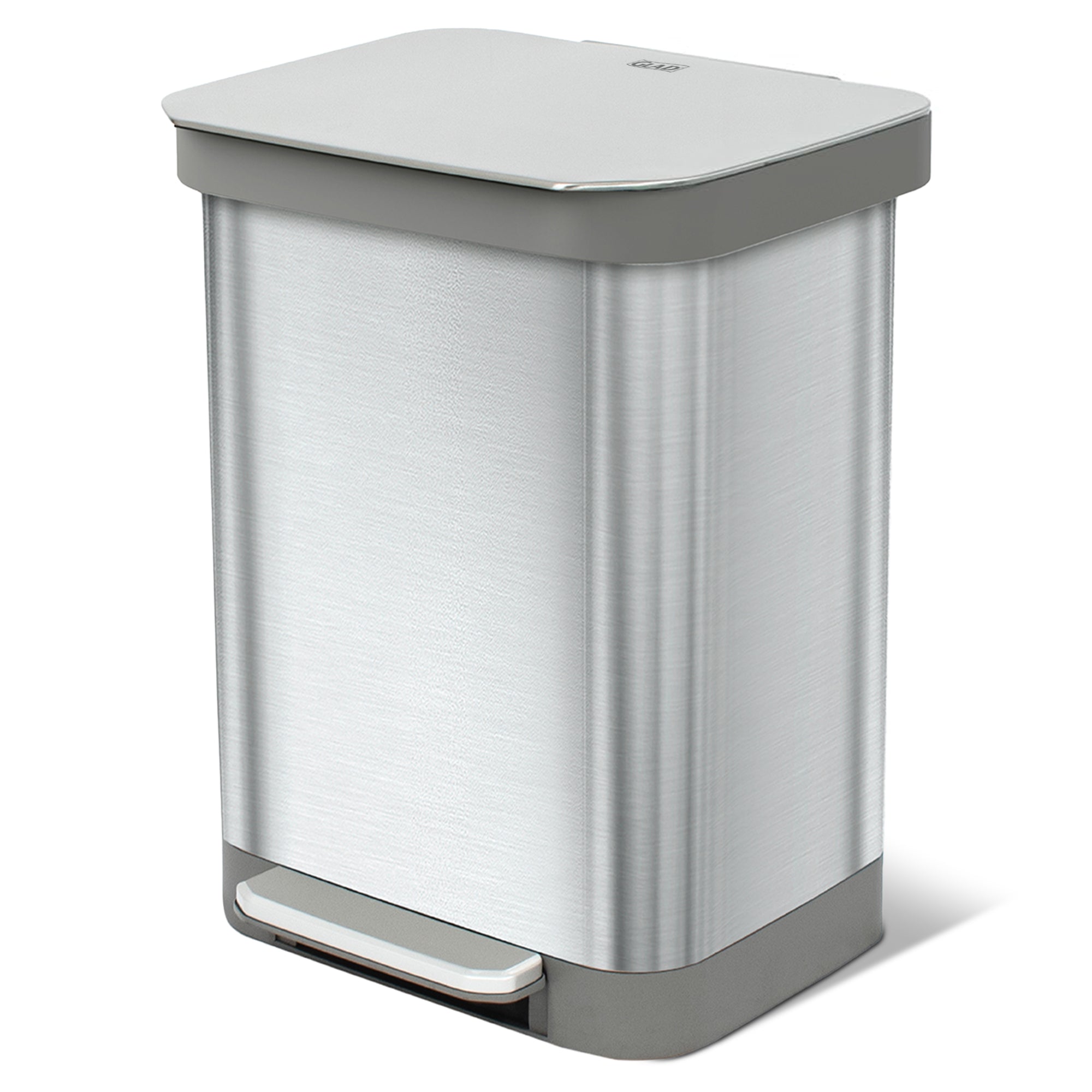 Glad Step Trash Can, Series 2 Soft Close Bin with Odor Protection (Open Box)