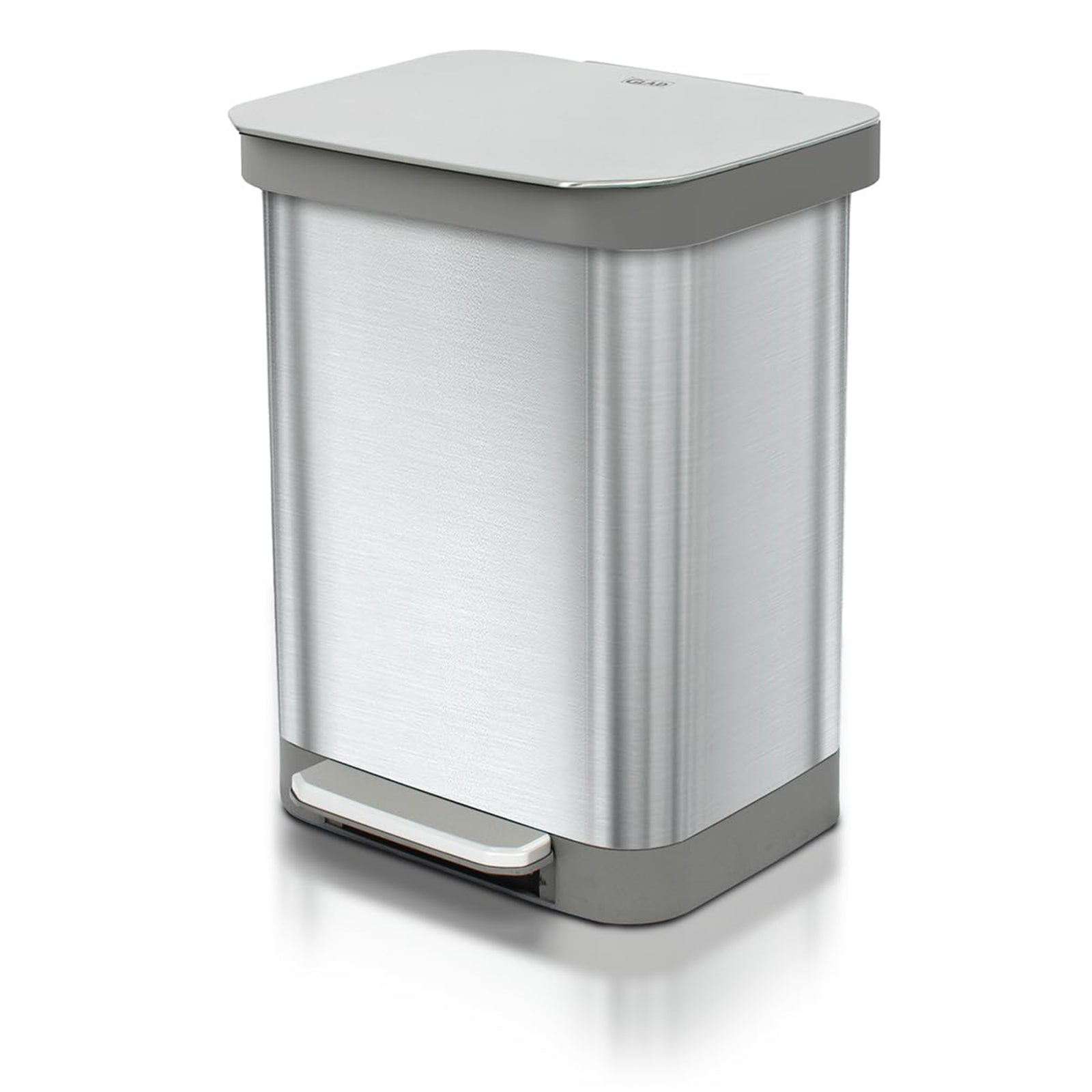 Glad Step Trash Can, Series 2 Soft Close Bin with Odor Protection, 13 Gal, Metal - VMInnovations