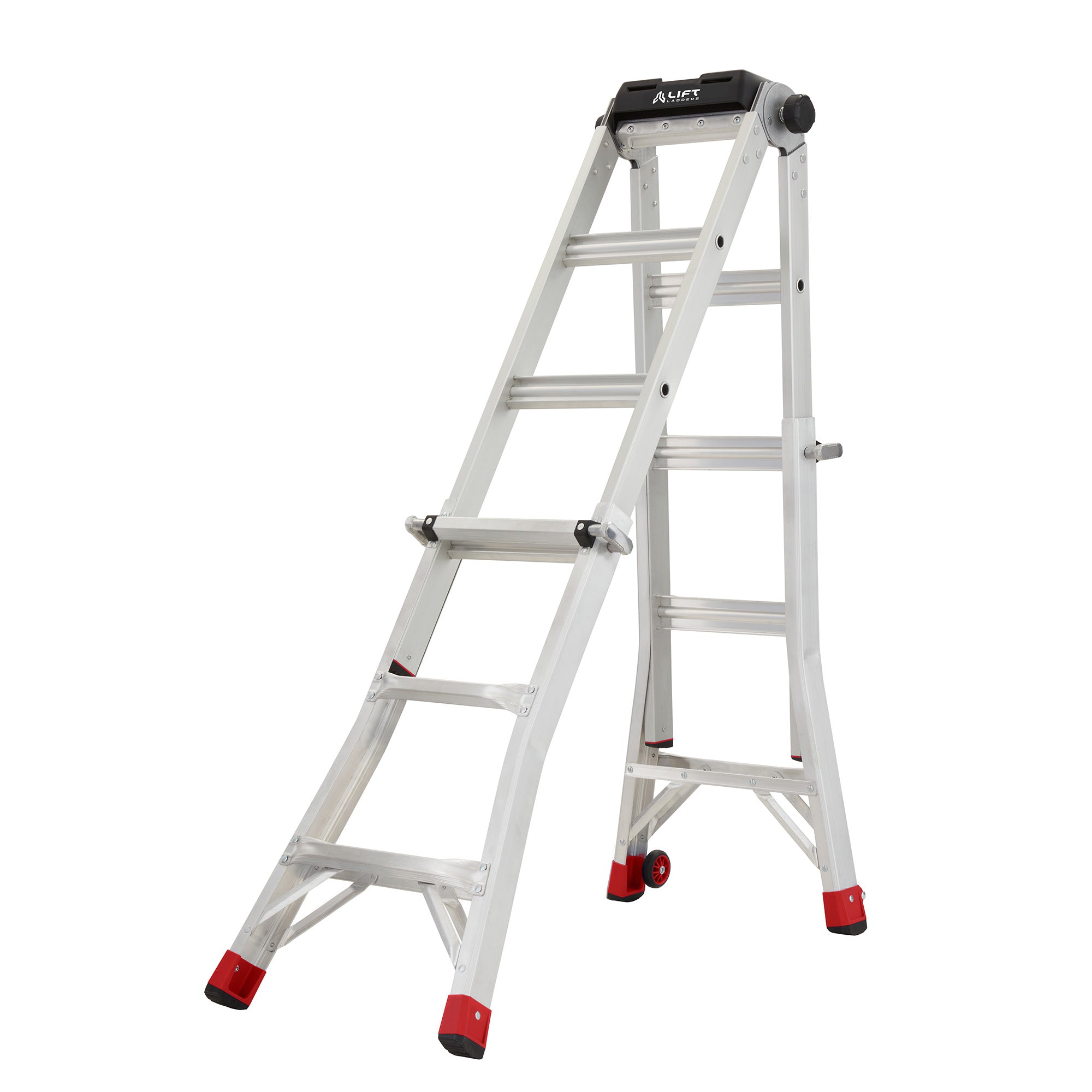 Lift Ladders 15 Foot Reach Multi Position Aluminum Step Ladder, 300lb Cap (Used) - VMInnovations