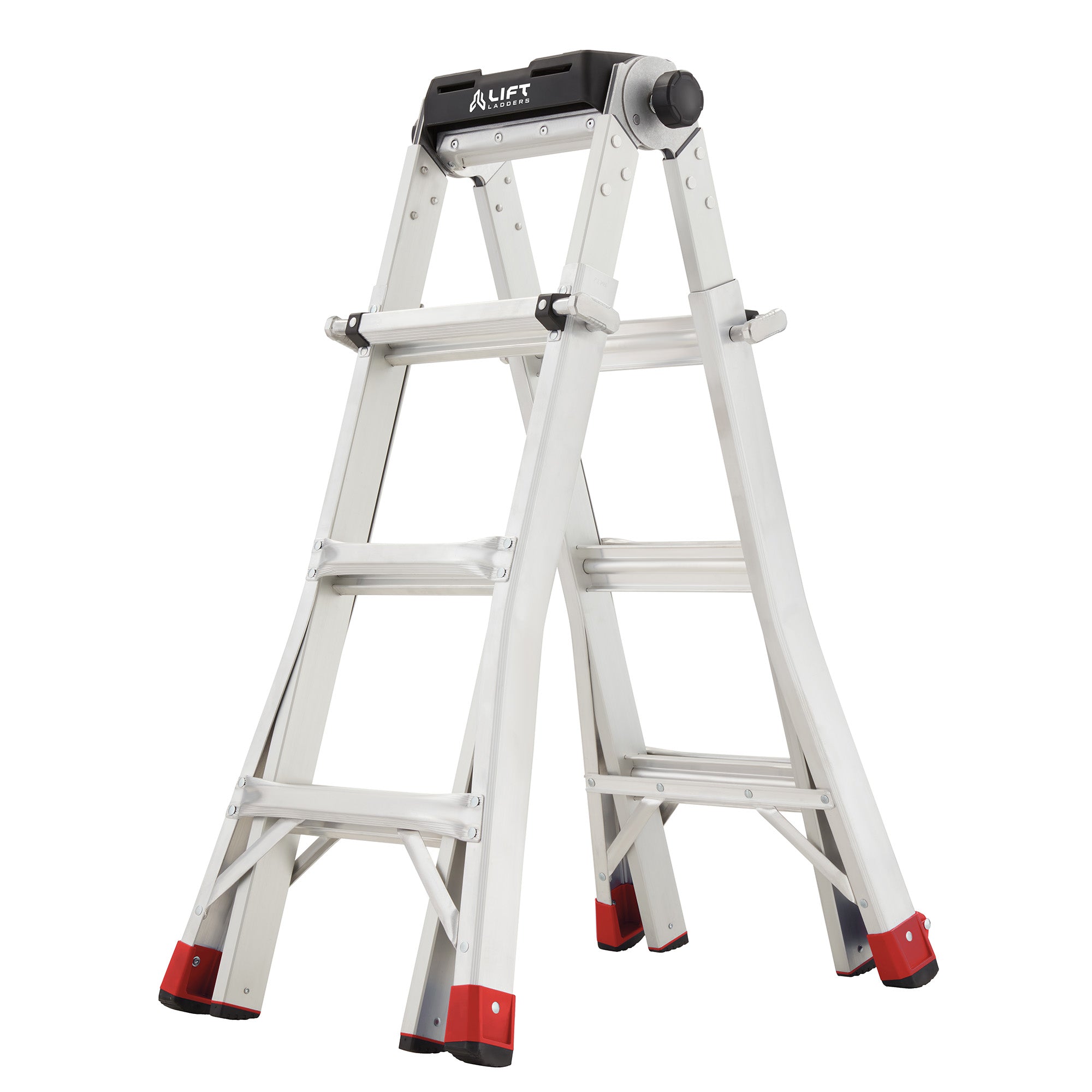 Lift Ladders 15 Foot Reach Multi Position Aluminum Step Ladder, 300lb Cap (Used) - VMInnovations