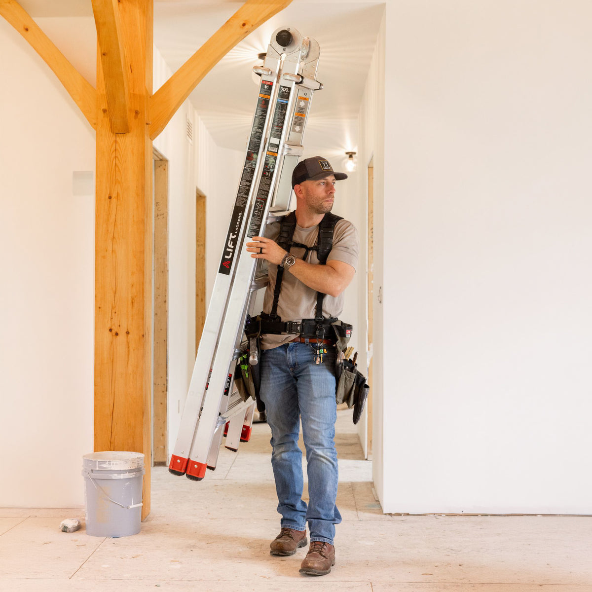 Lift Ladders 26 Foot Reach Multi Position Aluminum Step Ladder, 300 lb Capacity - VMInnovations