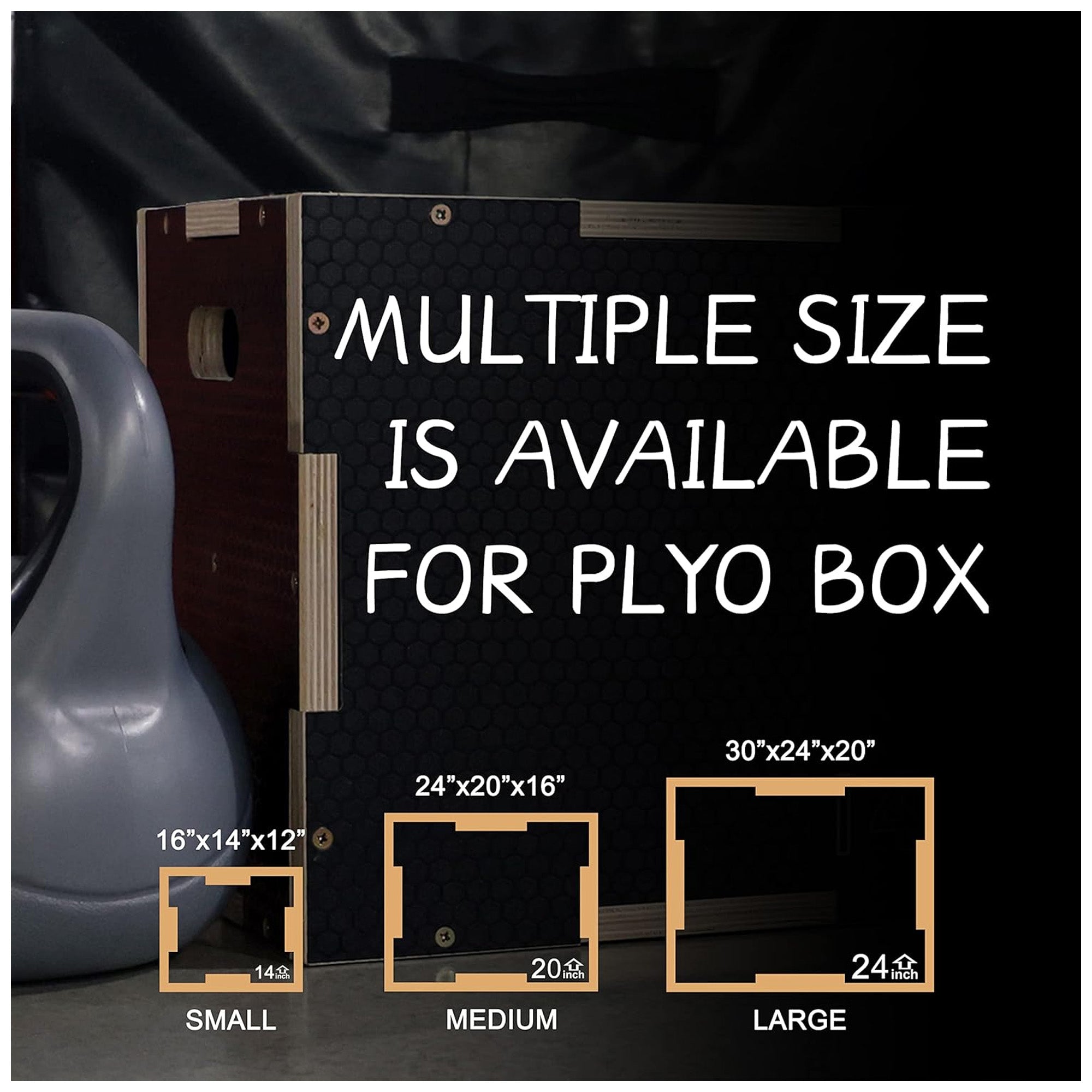 Fitvids 24" x 20" x 16" Wooden Plyometric Box Non-Slip Jump Platform (Open Box)