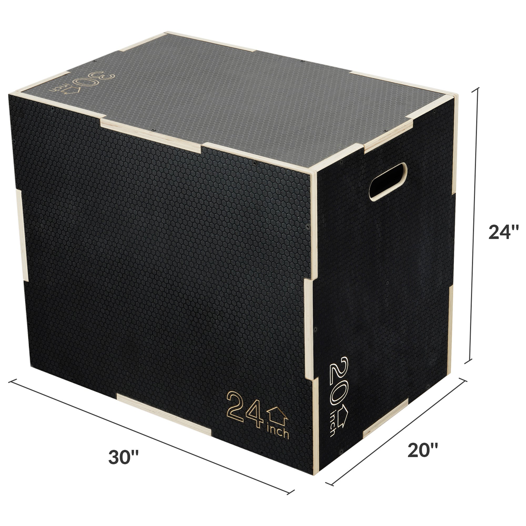 Fitvids 30" x 24" x 20" Wooden Plyometric Box Non-Slip Jump Platform,(Open Box)
