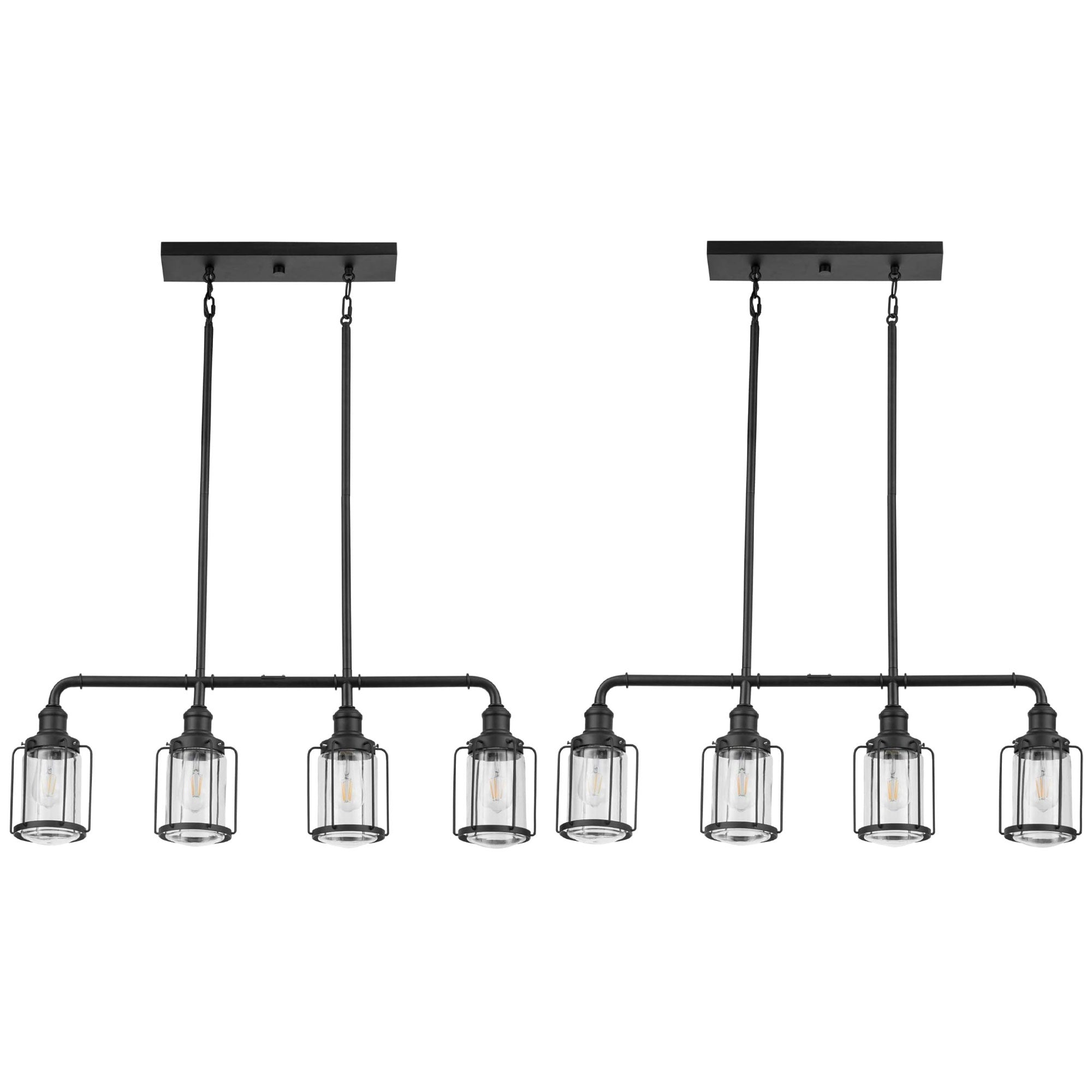 Prominence Home 2 Pack Lincoln Woods 2 Light Industrial Bath Vanity Light, Black