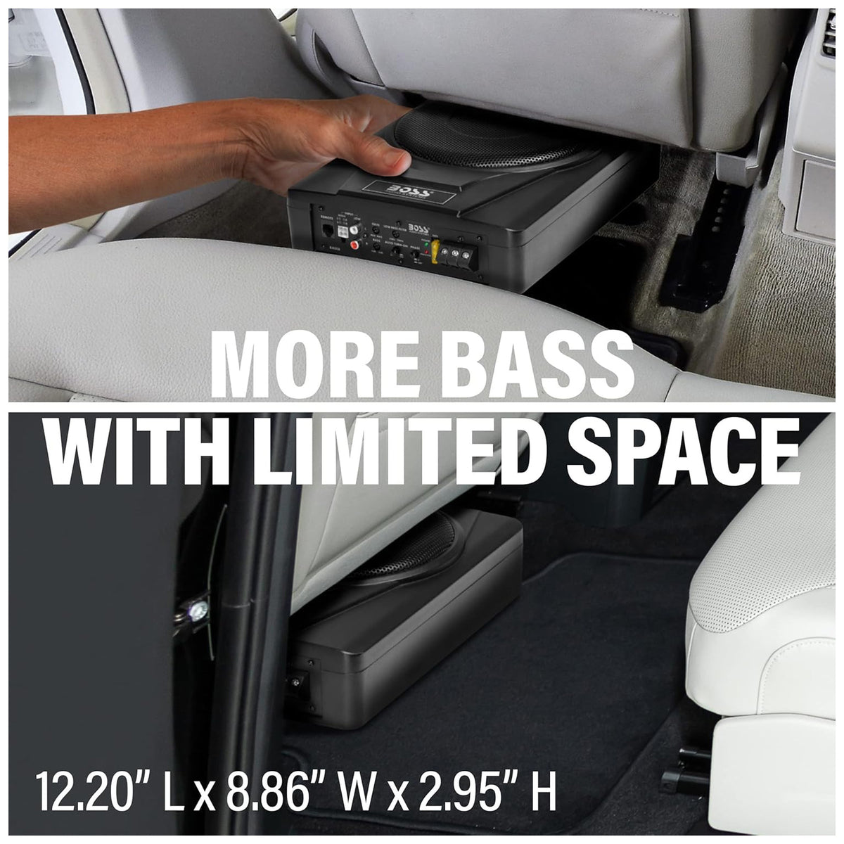 BOSS Audio 8" Under Seat Car Subwoofer 800W Power for Trucks and Cars, BASS8 - VMInnovations