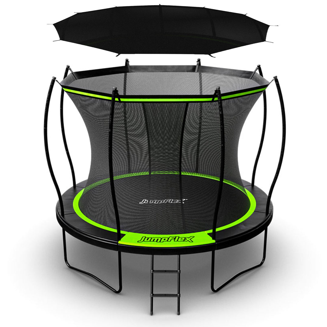 Jumpflex FLEX 10' Round Trampoline Outdoor Play Set with SMARTSHADE Canopy Cover