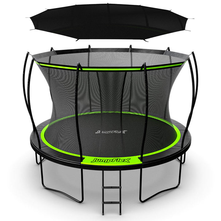 Jumpflex FLEX 12' Round Trampoline Outdoor Play Set with SMARTSHADE Canopy Cover