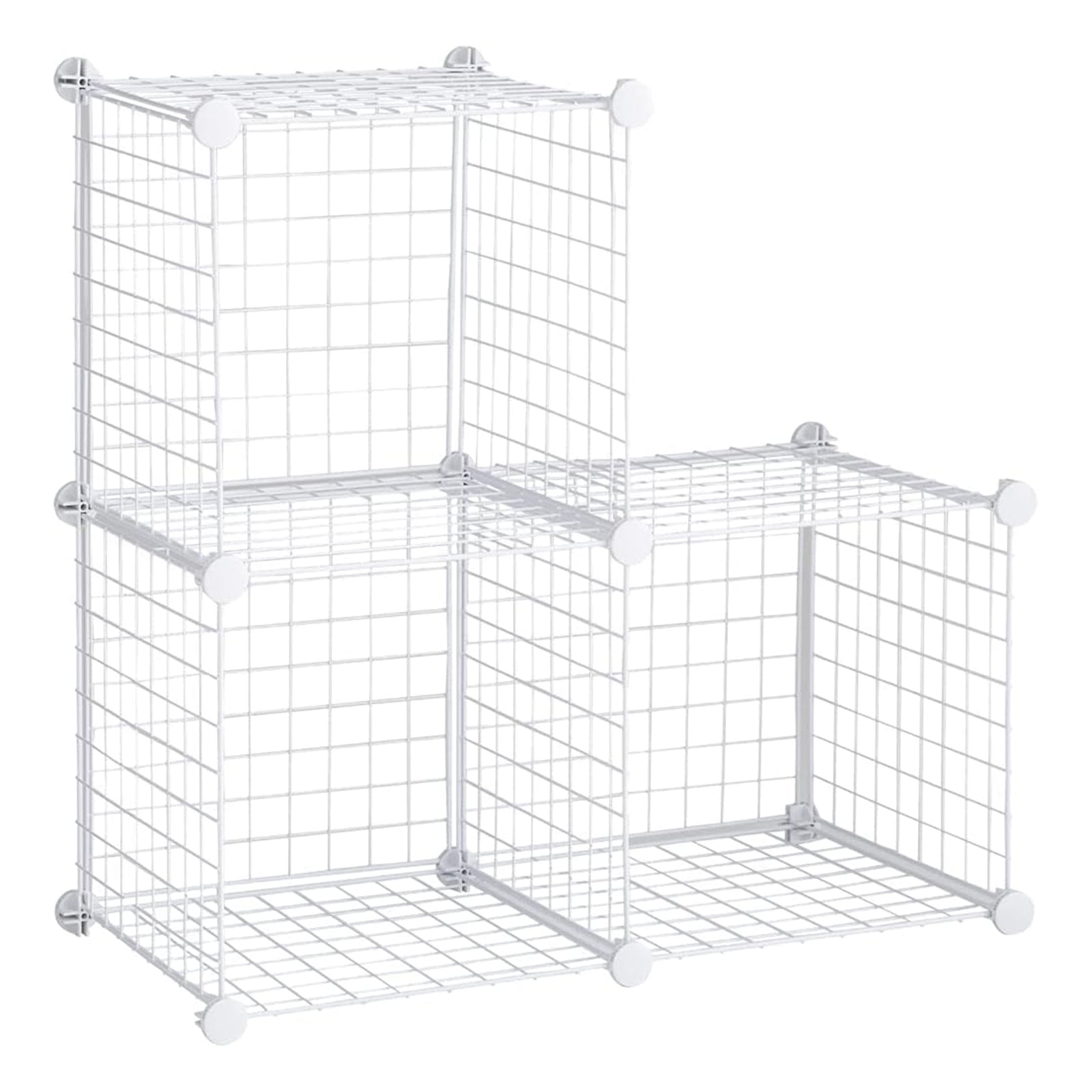 Rubbermaid 3 Piece Storage Stackable Cube Set, Multi-Use Home Organizers, White - VMInnovations