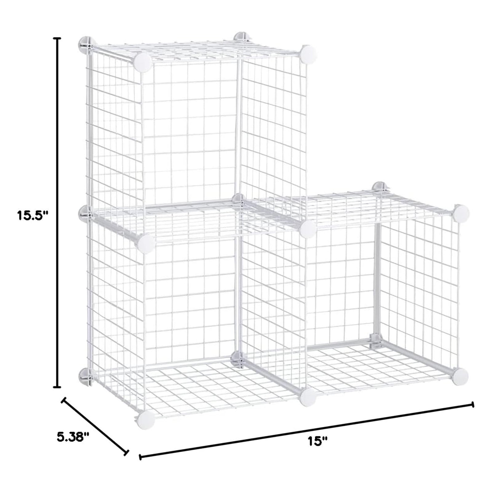 Rubbermaid 3 Piece Storage Stackable Cube Set, Multi-Use Home Organizers, White - VMInnovations