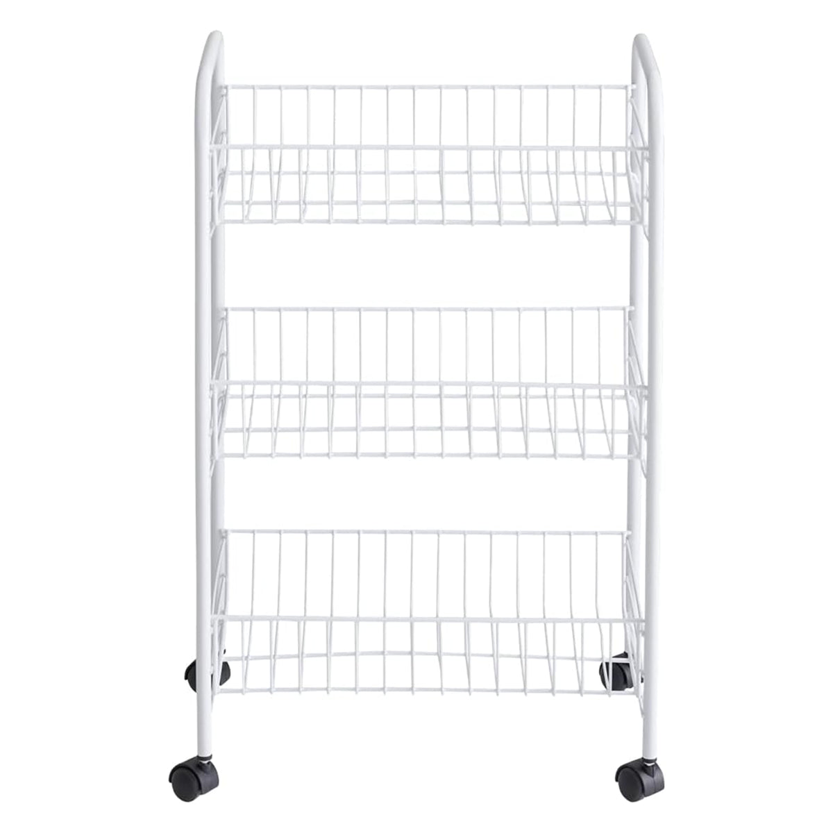 Rubbermiad 3-Tier Shelving Wheeled Organizer, Metal Storage Cart (Open Box)