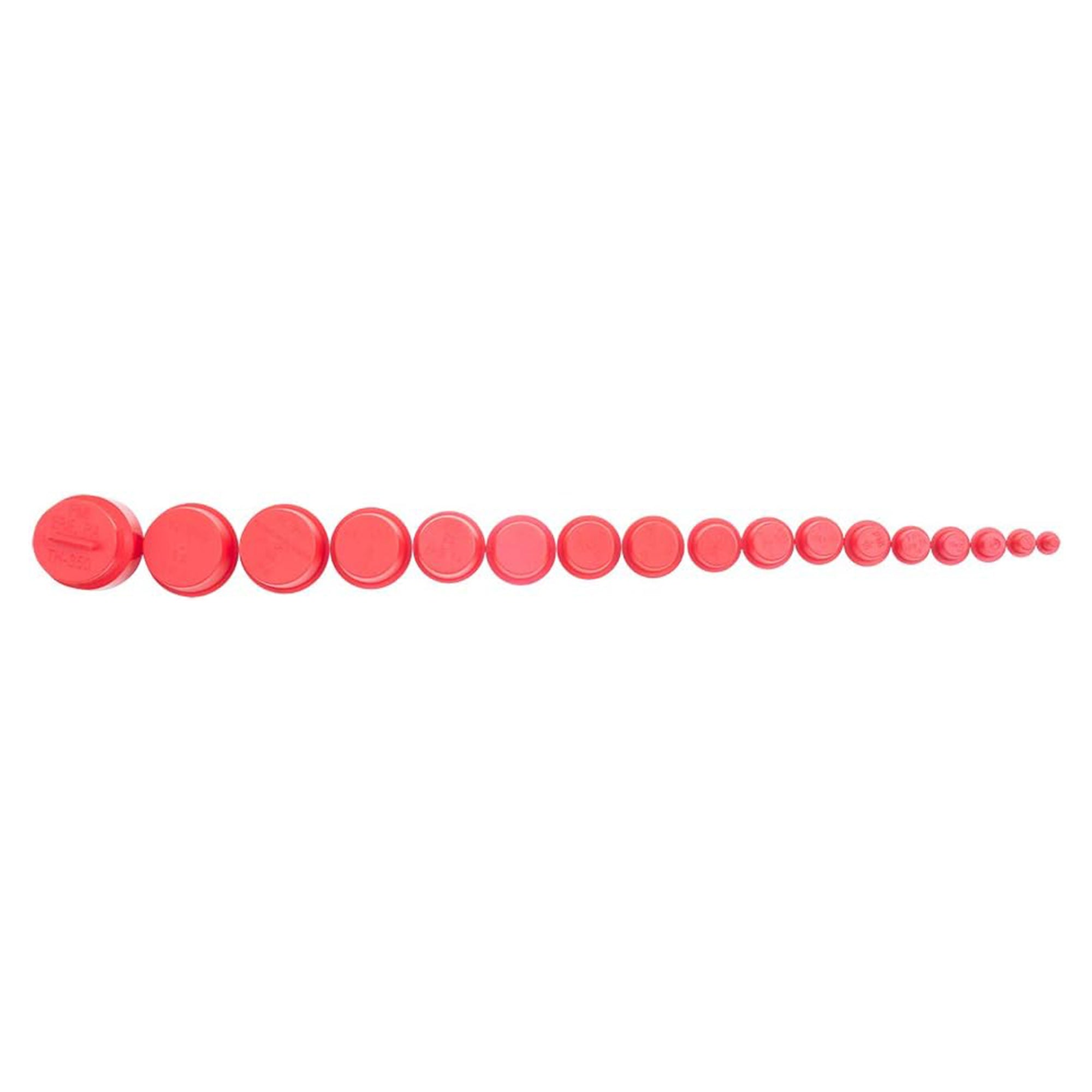 Brock 1700 Piece Caplug Assortment Pack Plastic Tapered End Plugs, Covers, Red - VMInnovations