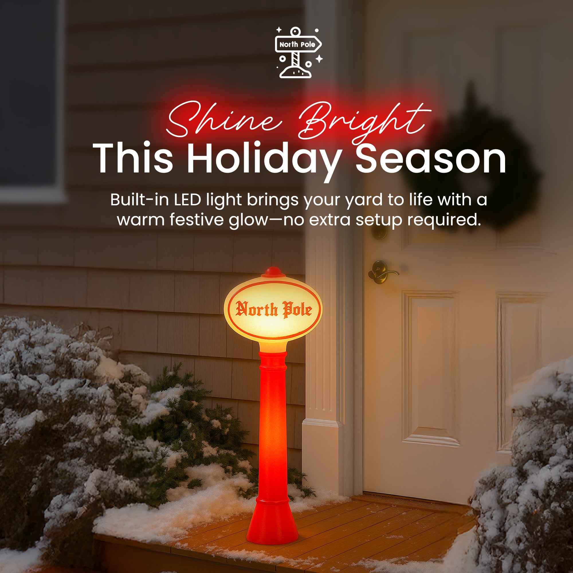 Union Products 76940 45" Blow Mold North Pole Lighted Christmas Yard Decoration - VMInnovations