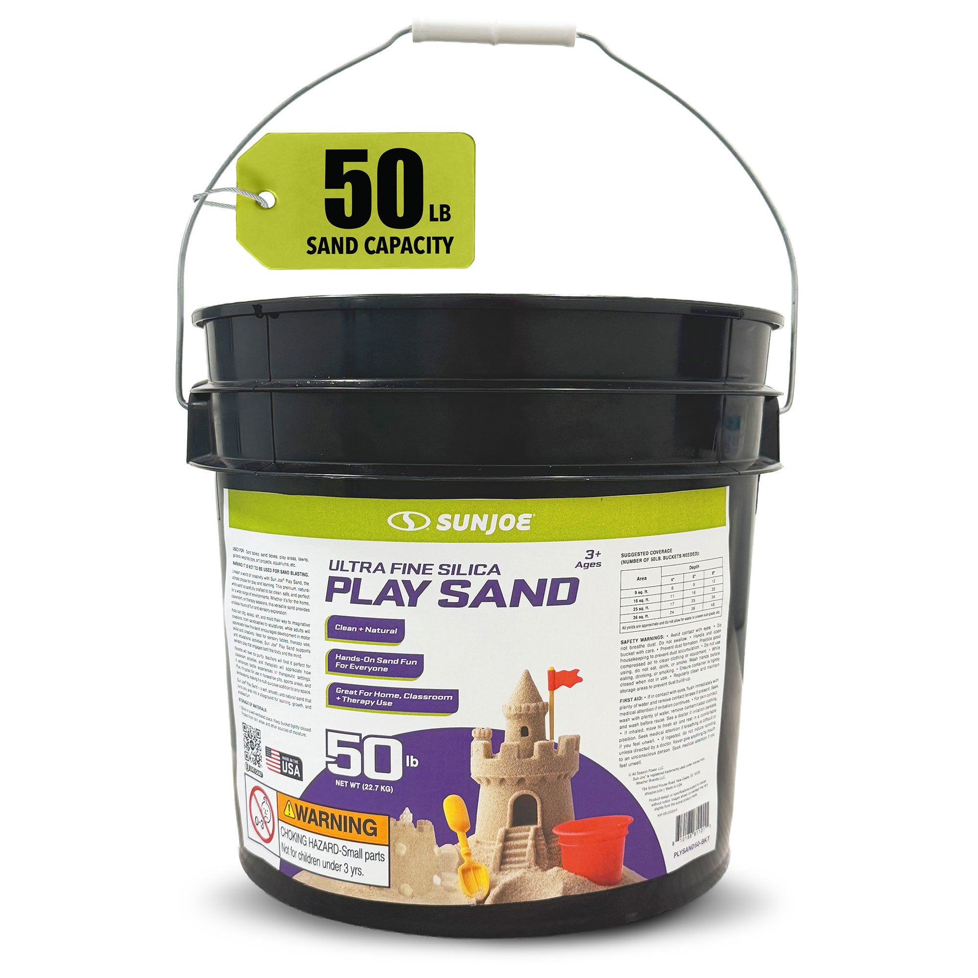 Sun Joe Ultra Fine Silica Play Sand for Sandboxes and Sensory Tables, 50 lbs. - VMInnovations