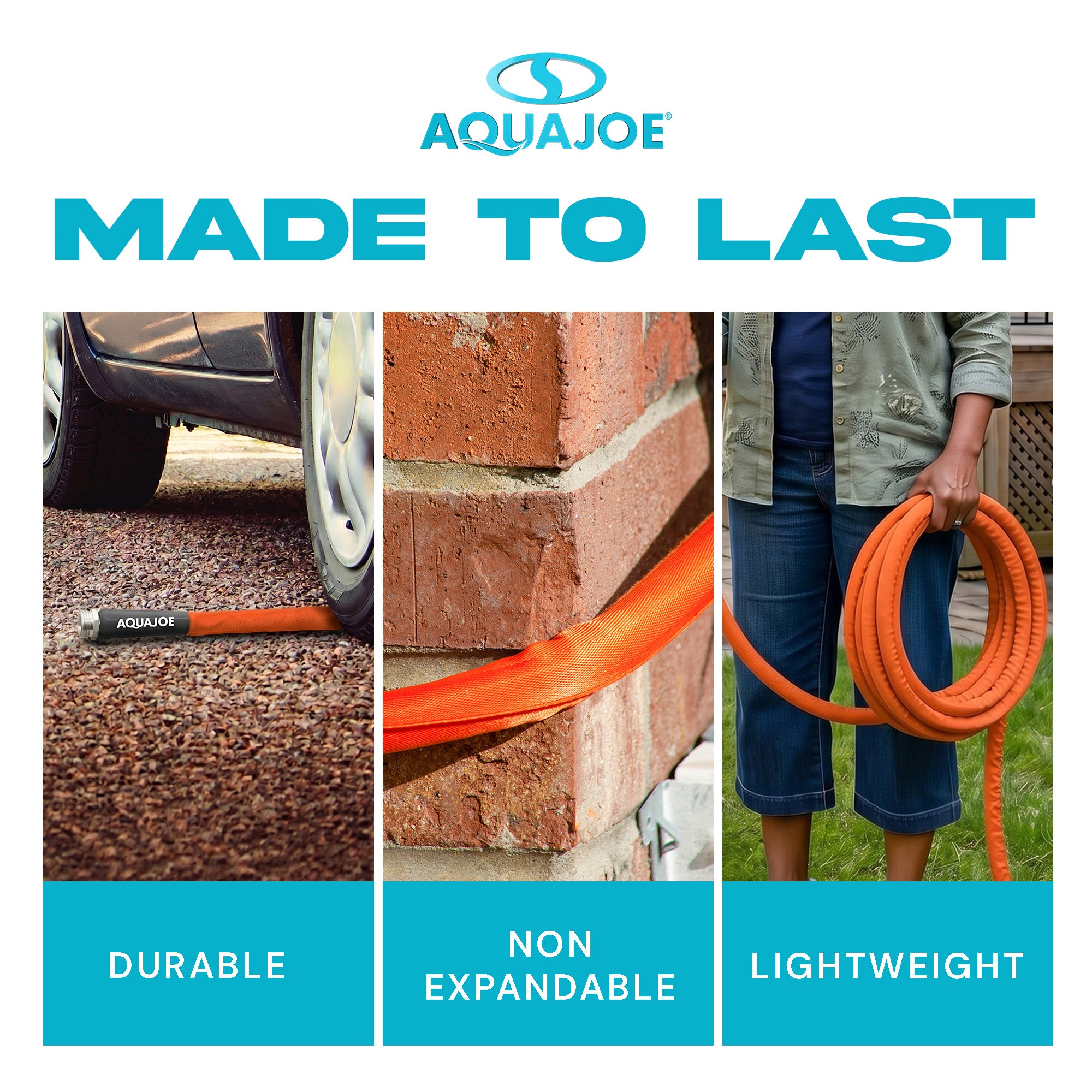 Aqua Joe FiberJacket Garden Hose, Kink-Resistant, 75' x 3/4" Diameter - VMInnovations