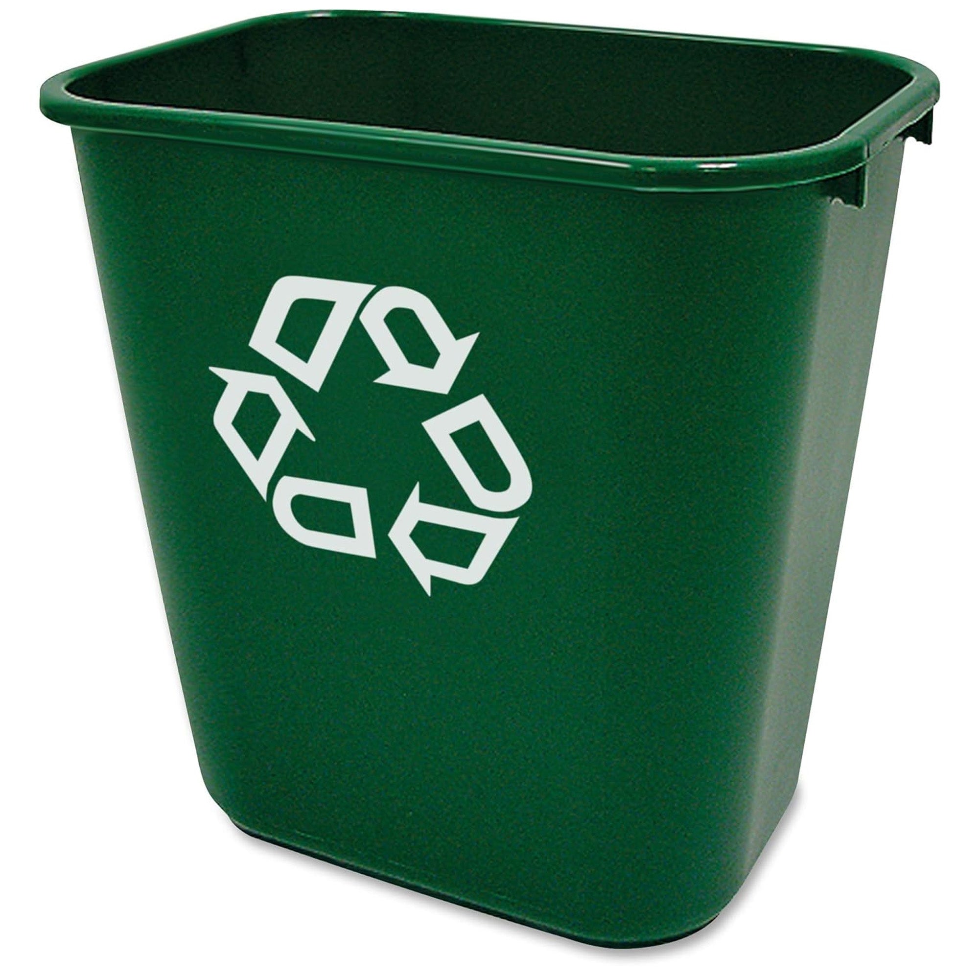 Rubbermaid Resin Deskside Recycling Trash Can, 7-Gal Plastic Bin, Green, 4 Pack - VMInnovations