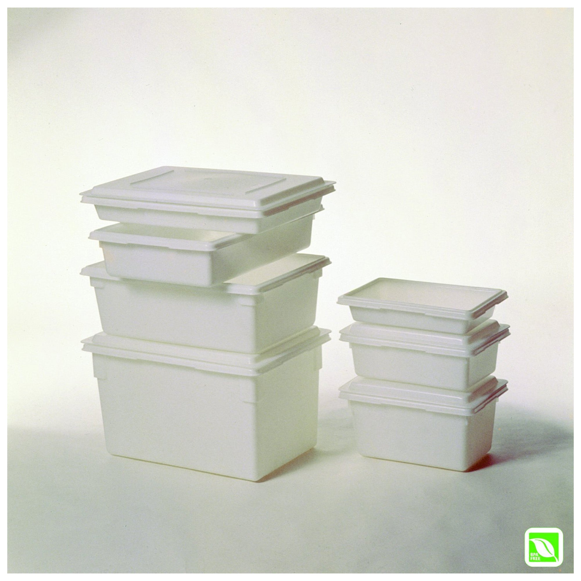 Rubbermaid Food Storage Tote Box, Freezer/Dishwasher Safe, 5 Gal, White, 6 Pack - VMInnovations