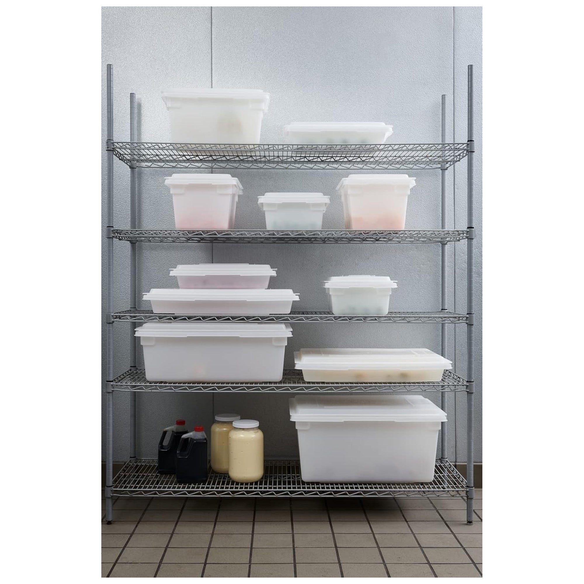 Rubbermaid Food Storage Tote Box, Freezer/Dishwasher Safe, 5 Gal, White, 6 Pack - VMInnovations