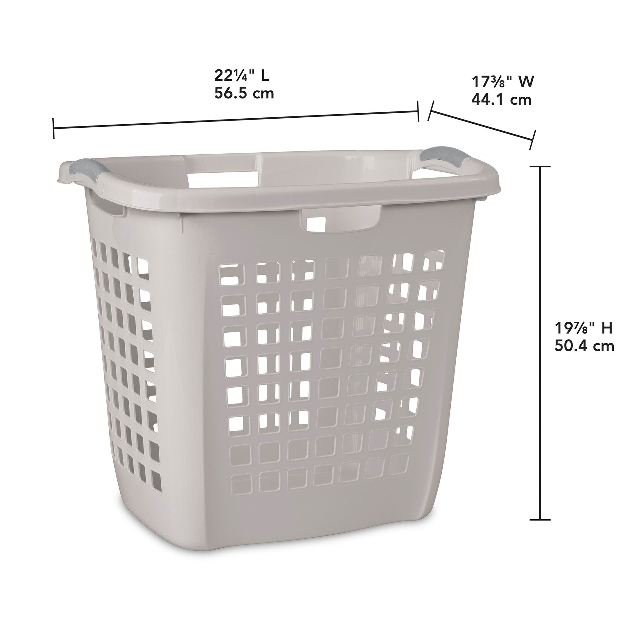 Sterilite Ultra Easy Carry Plastic Laundry Basket, 2.1 Bushel, Grey, 4 Pack - VMInnovations