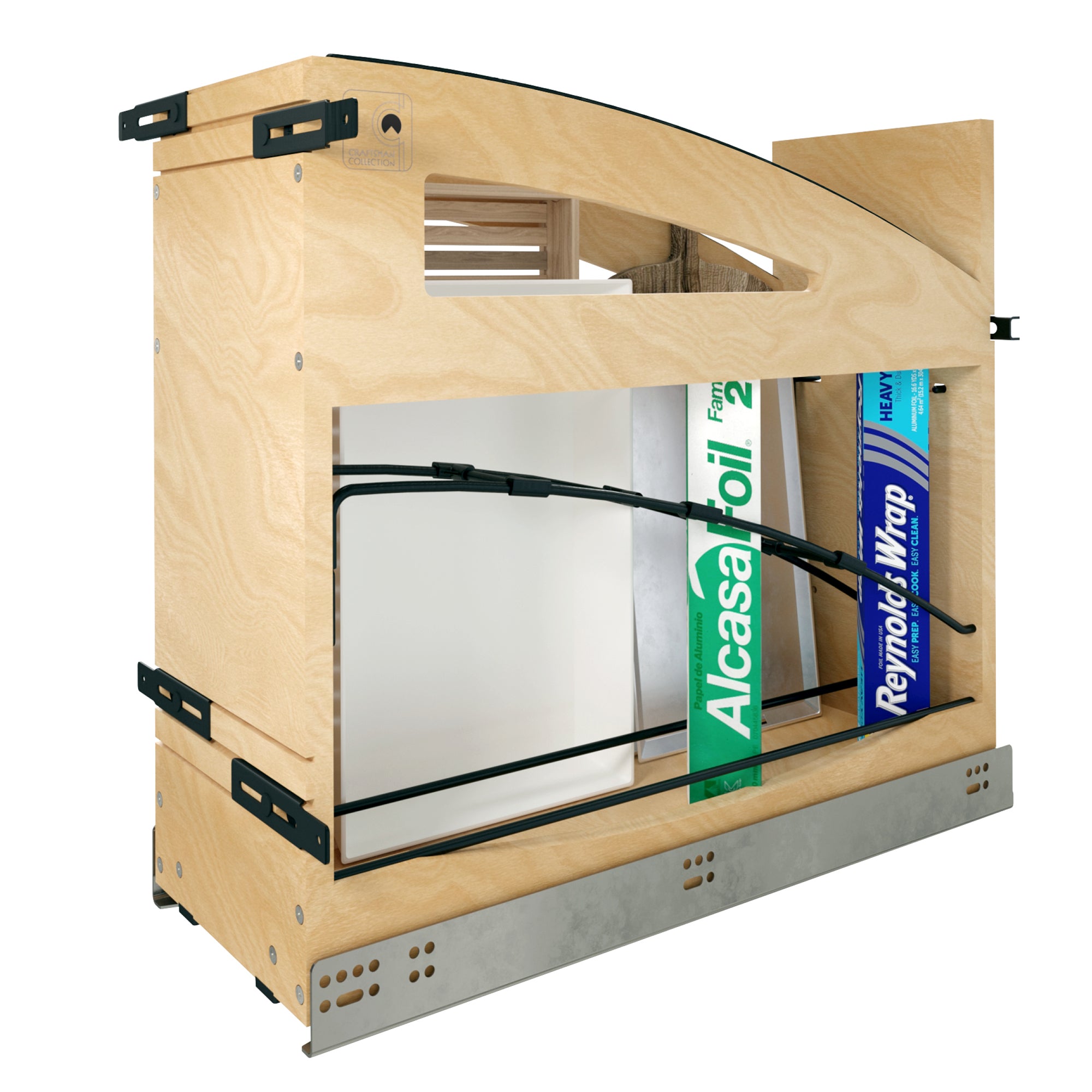 Rev-A-Shelf Foil Wrap Pullout Organizer w/ Soft-Close for 12" Base Cabinets - VMInnovations