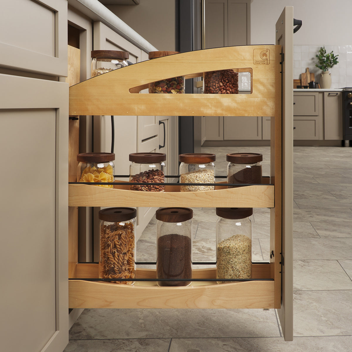 Rev-A-Shelf Maple Pullout Organizer with Soft-Close for 9” Base Cabinets