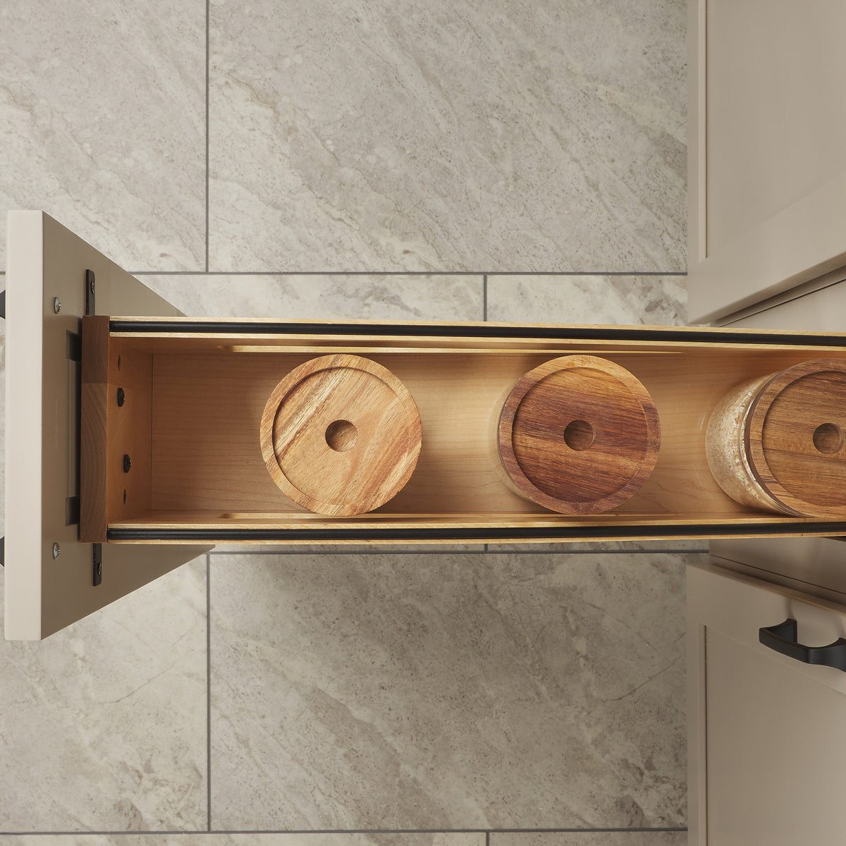 Rev-A-Shelf Maple Pullout Organizer with Soft-Close for 9” Base Cabinets