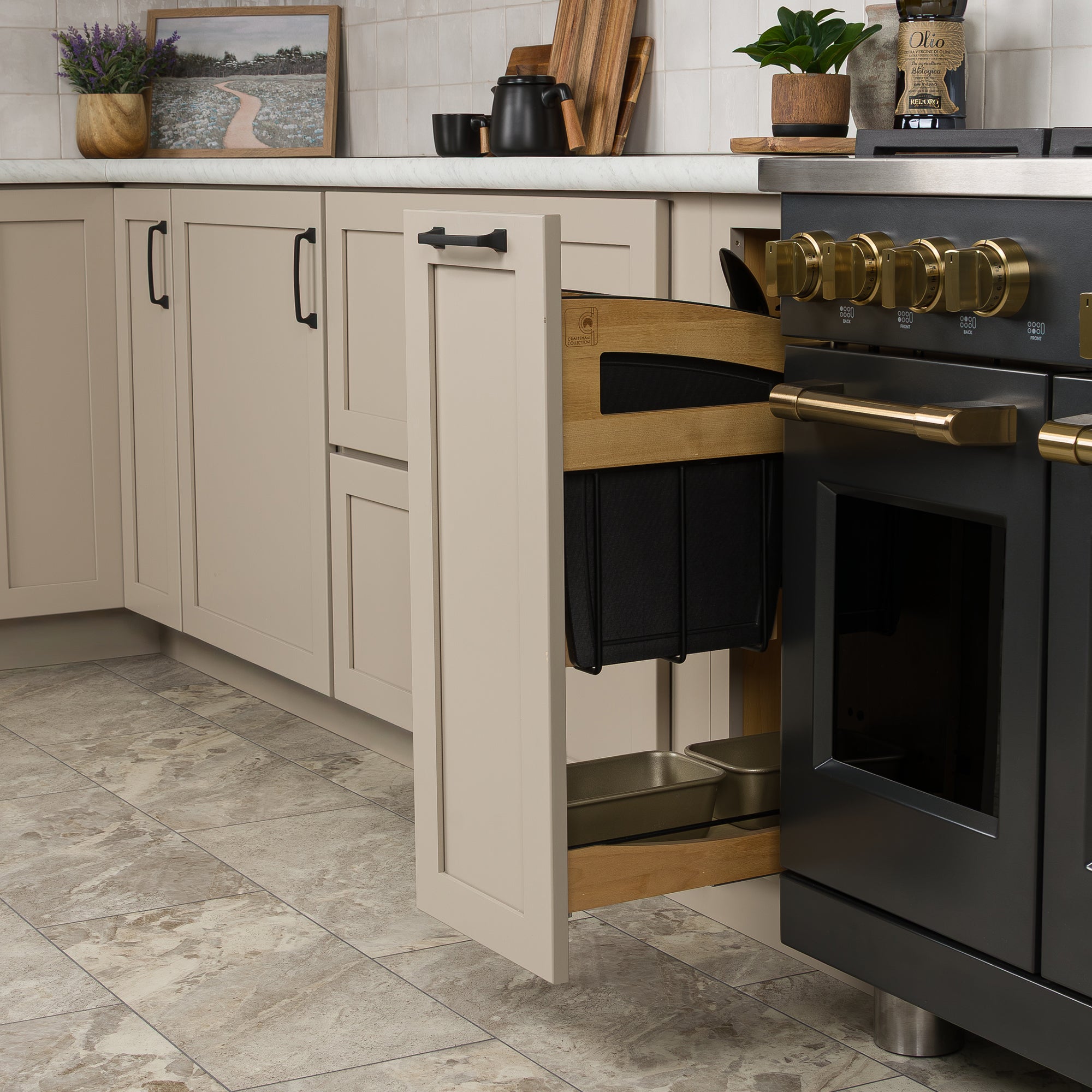 Rev-A-Shelf Knife Pullout Organizer with Soft-Close for 12" Base Cabinets - VMInnovations