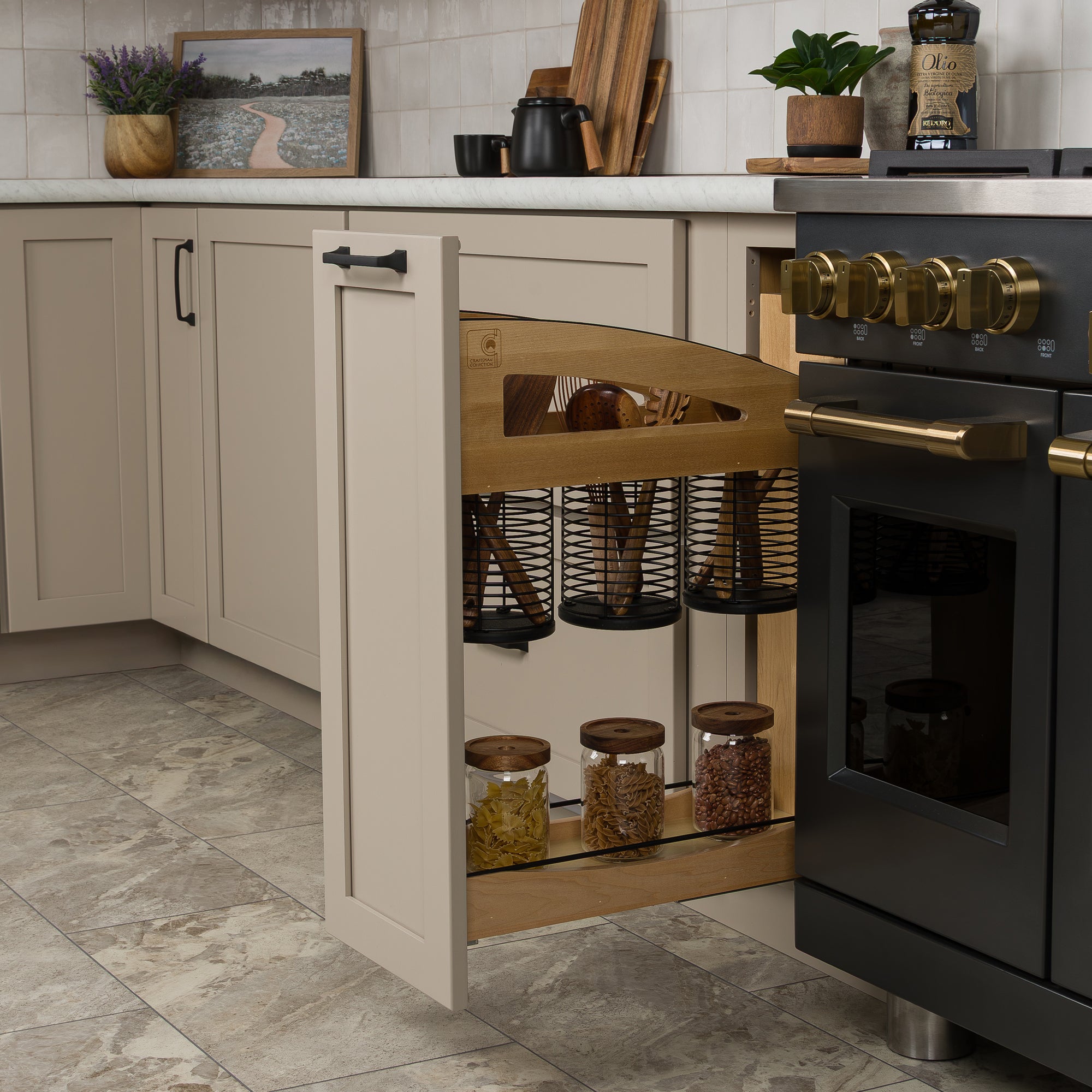 Rev-A-Shelf Utensil Pullout Organizer with Soft-Close for 12" Base Cabinets
