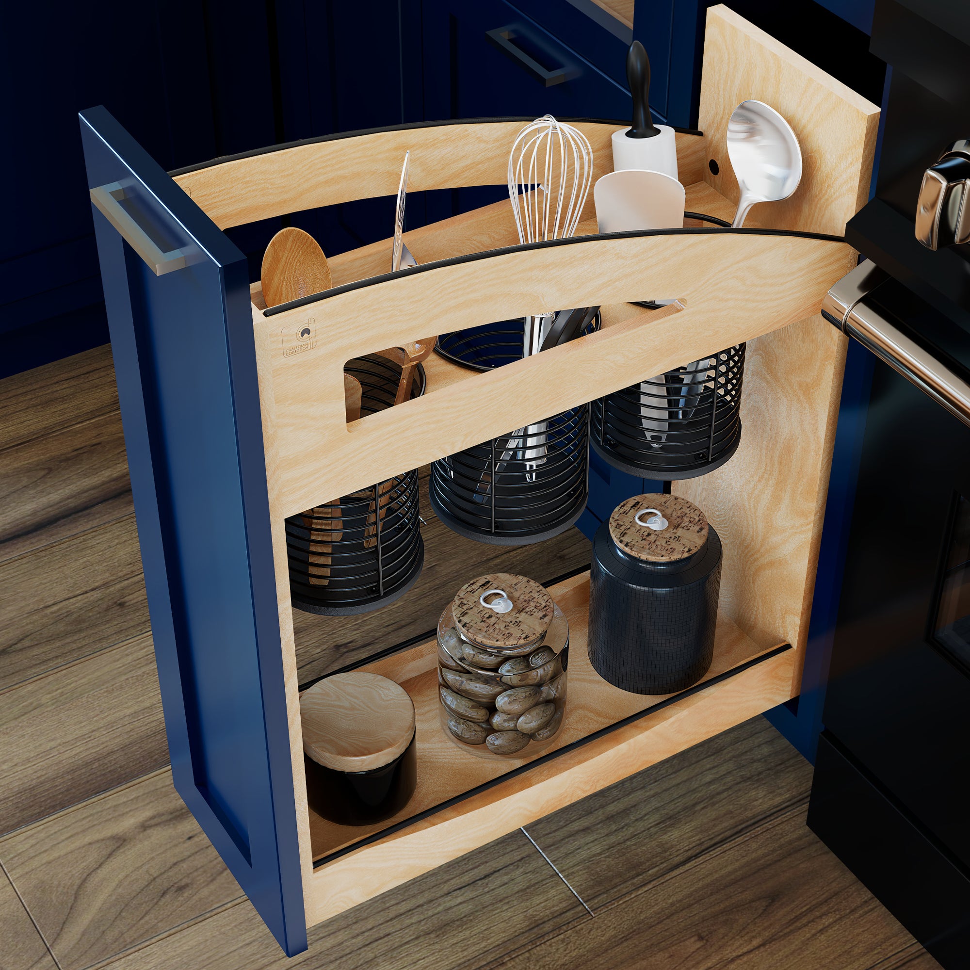 Rev-A-Shelf Utensil Pullout Organizer with Soft-Close for 12" Base Cabinets