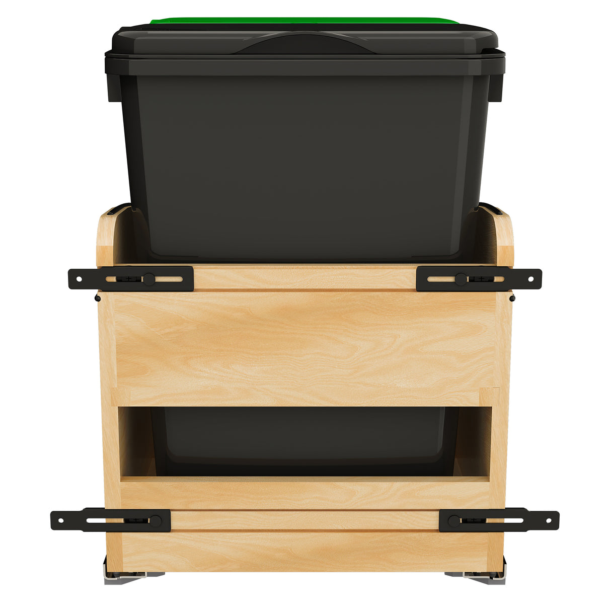 Rev-A-Shelf Maple Double Pullout Waste Container, Soft-Close, 35 qt, Black