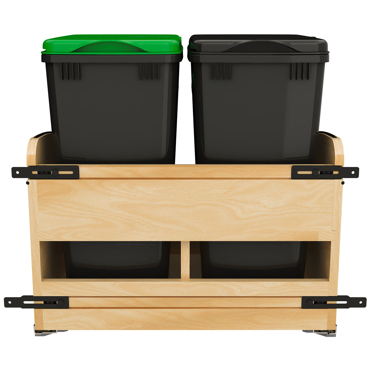 Rev-A-Shelf Craftsman Collection Double Pullout Trash Cans and Compost Bins