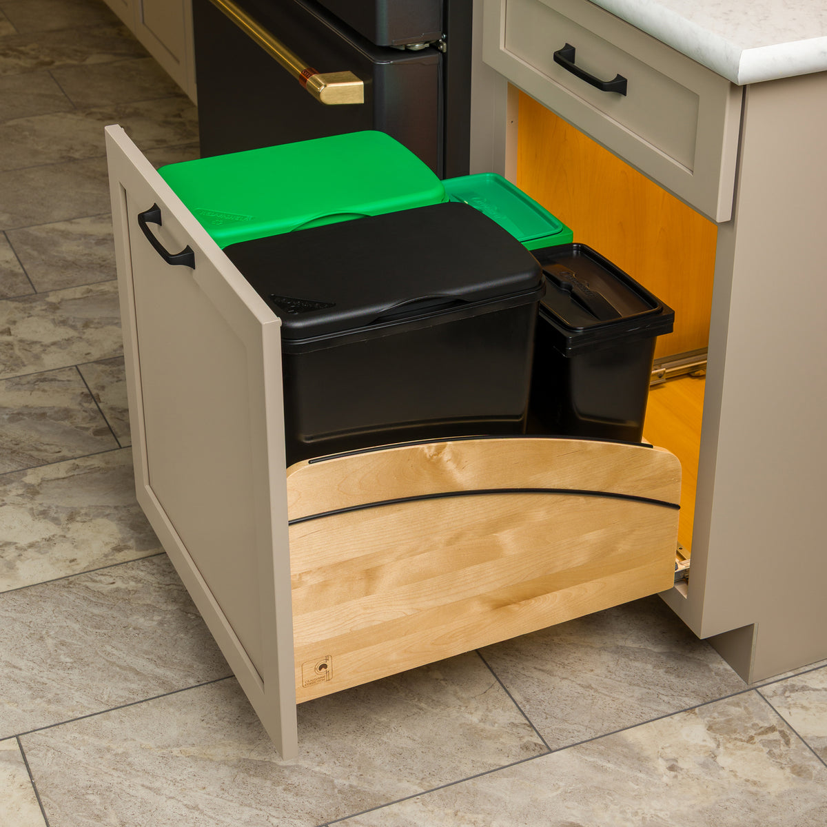 Rev-A-Shelf Craftsman Collection Double Pullout Trash Cans and Compost Bins