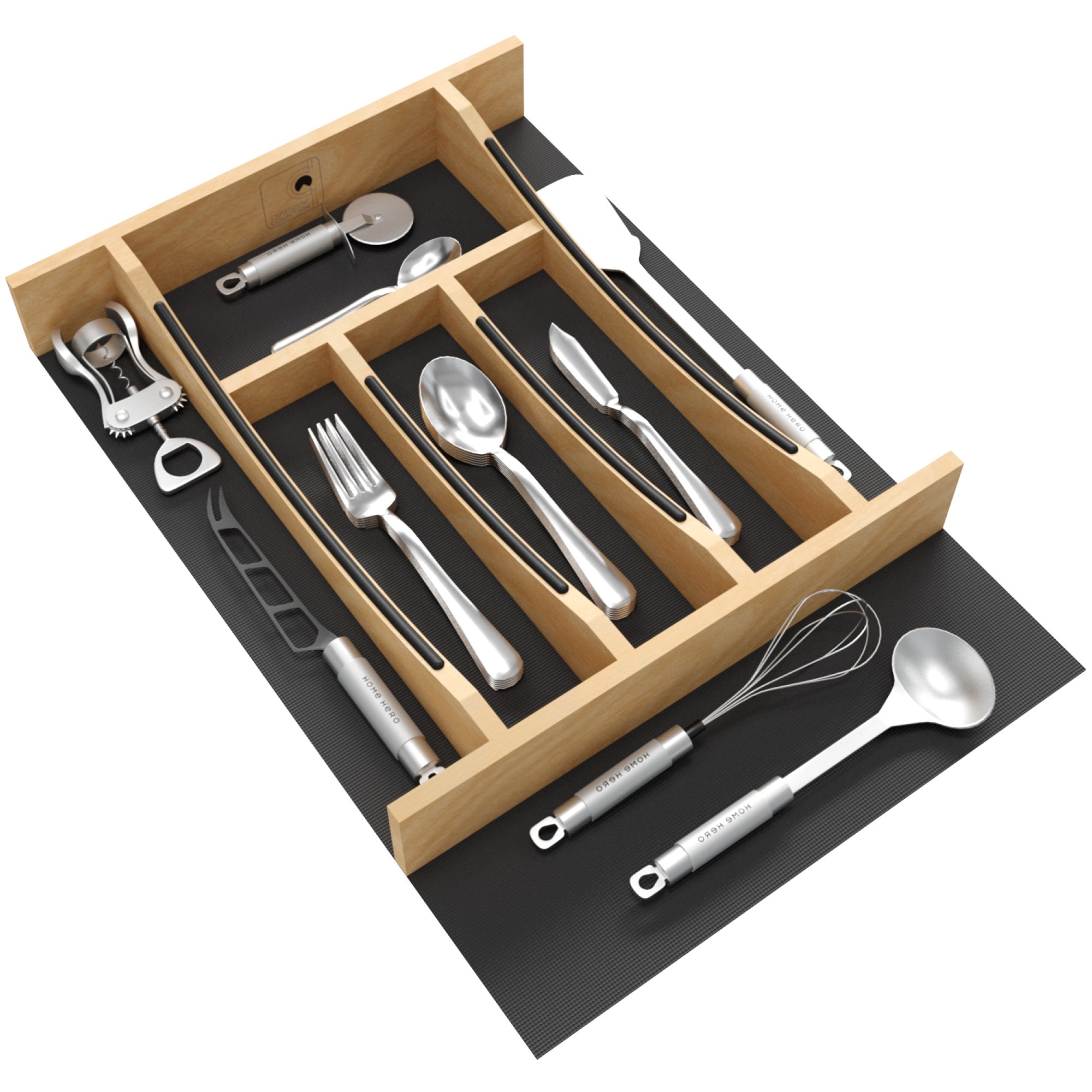 Rev-A-Shelf Craftsman Solid Maple Cutlery Drawer Insert, 13-1/4" x 19-1/2" - VMInnovations
