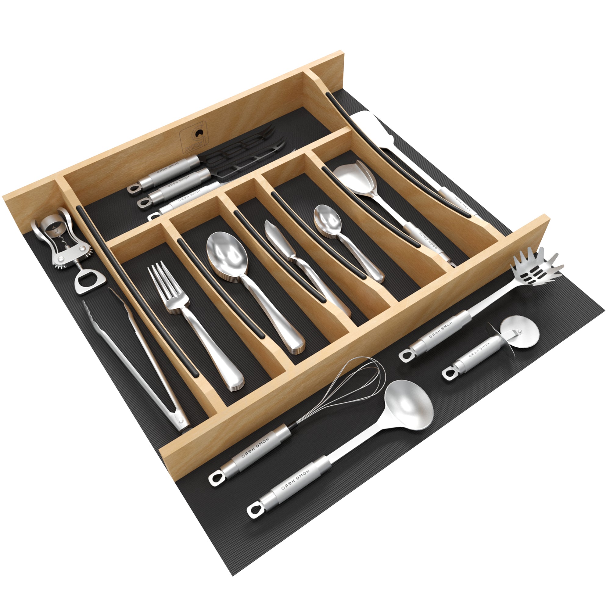 Rev-A-Shelf Craftsman Solid Maple Cutlery Drawer Insert, 19-1/4" x 19-1/2"