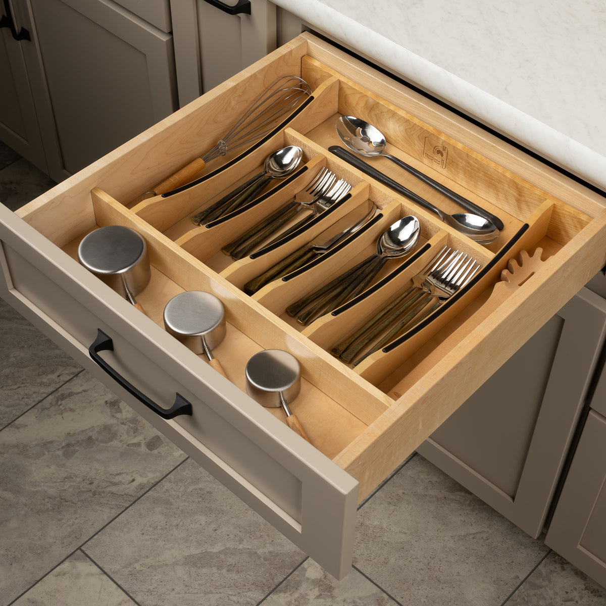 Rev-A-Shelf Craftsman Solid Maple Cutlery Drawer Insert, 19-1/4" x 19-1/2"