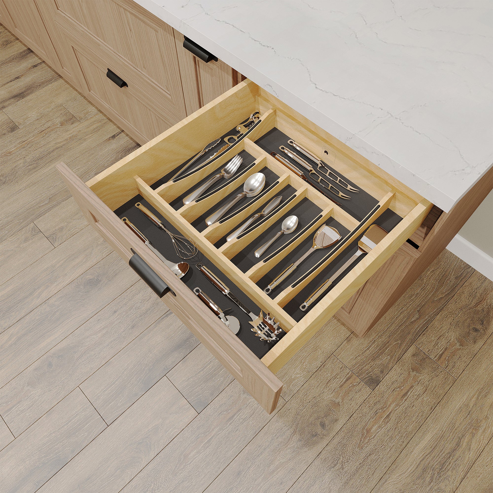 Rev-A-Shelf Craftsman Solid Maple Cutlery Drawer Insert, 19-1/4" x 19-1/2"