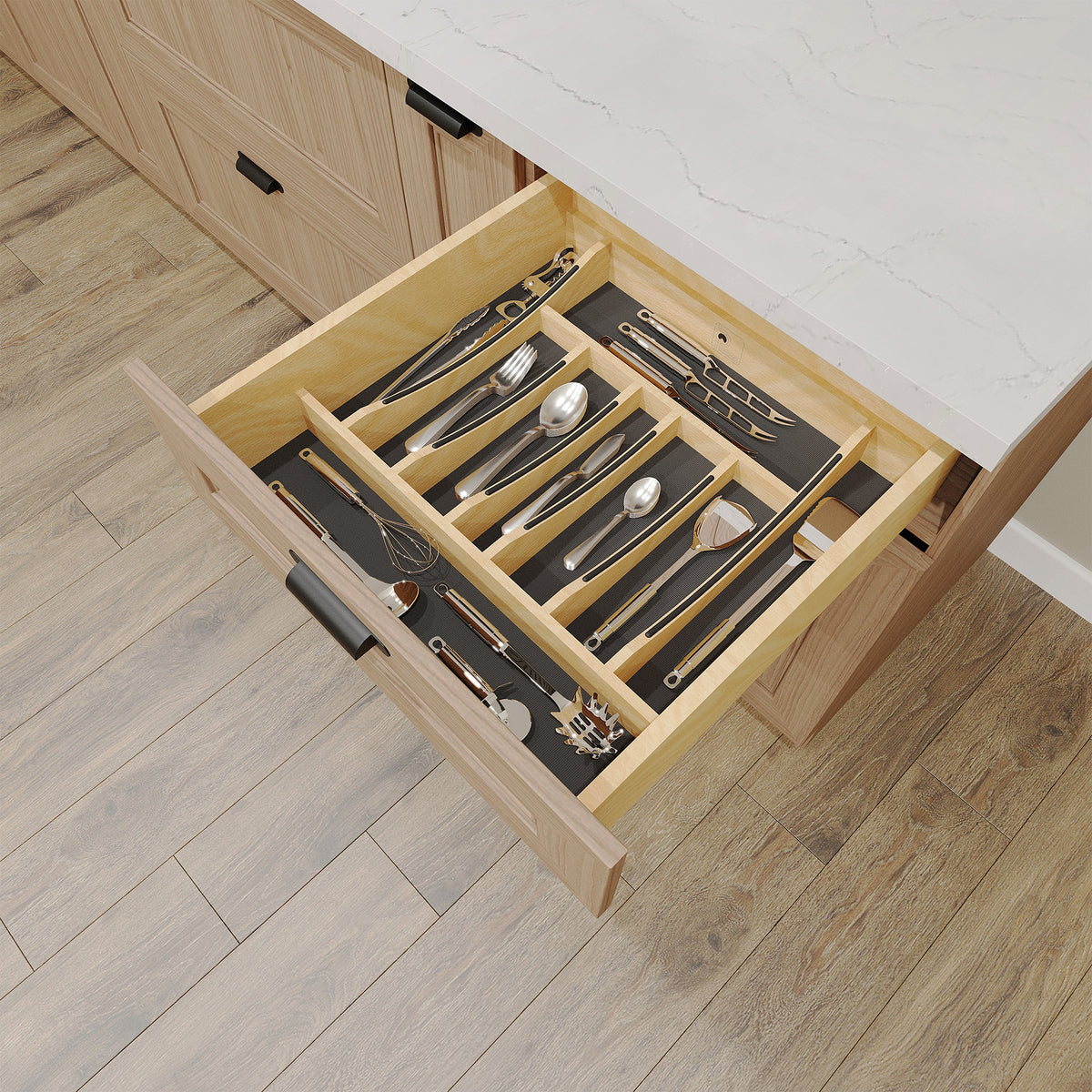 Rev-A-Shelf Craftsman Solid Maple Cutlery Drawer Insert, 19-1/4" x 19-1/2"