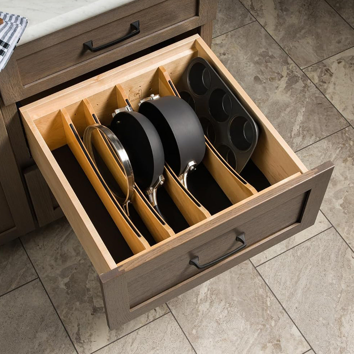 Rev-A-Shelf Deep Drawer Divider Insert for 21”-24” Base Cabinet Drawers