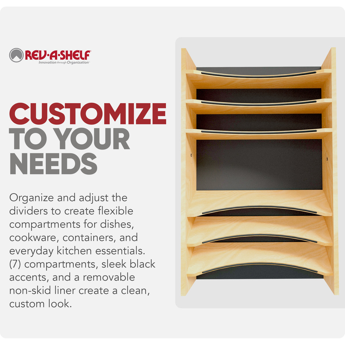 Rev-A-Shelf Deep Drawer Divider Insert for 33”-36” Base Cabinet Drawers