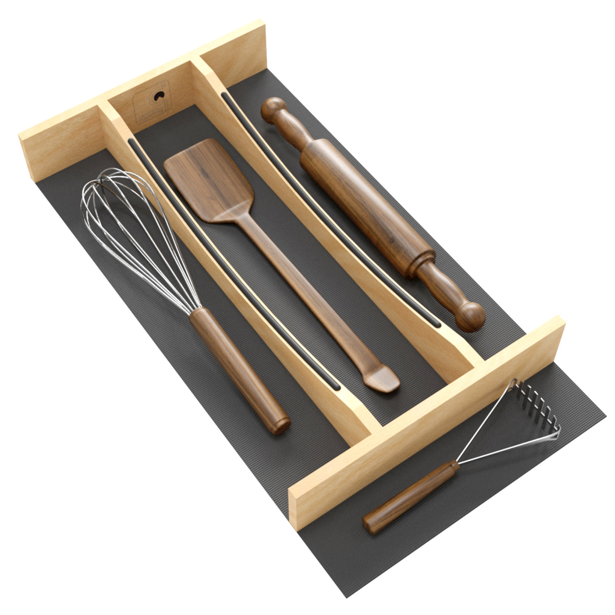 Rev-A-Shelf Utensil Insert, Black Accents, Maple, 10.24 in., 4WUTCC-15MB-1