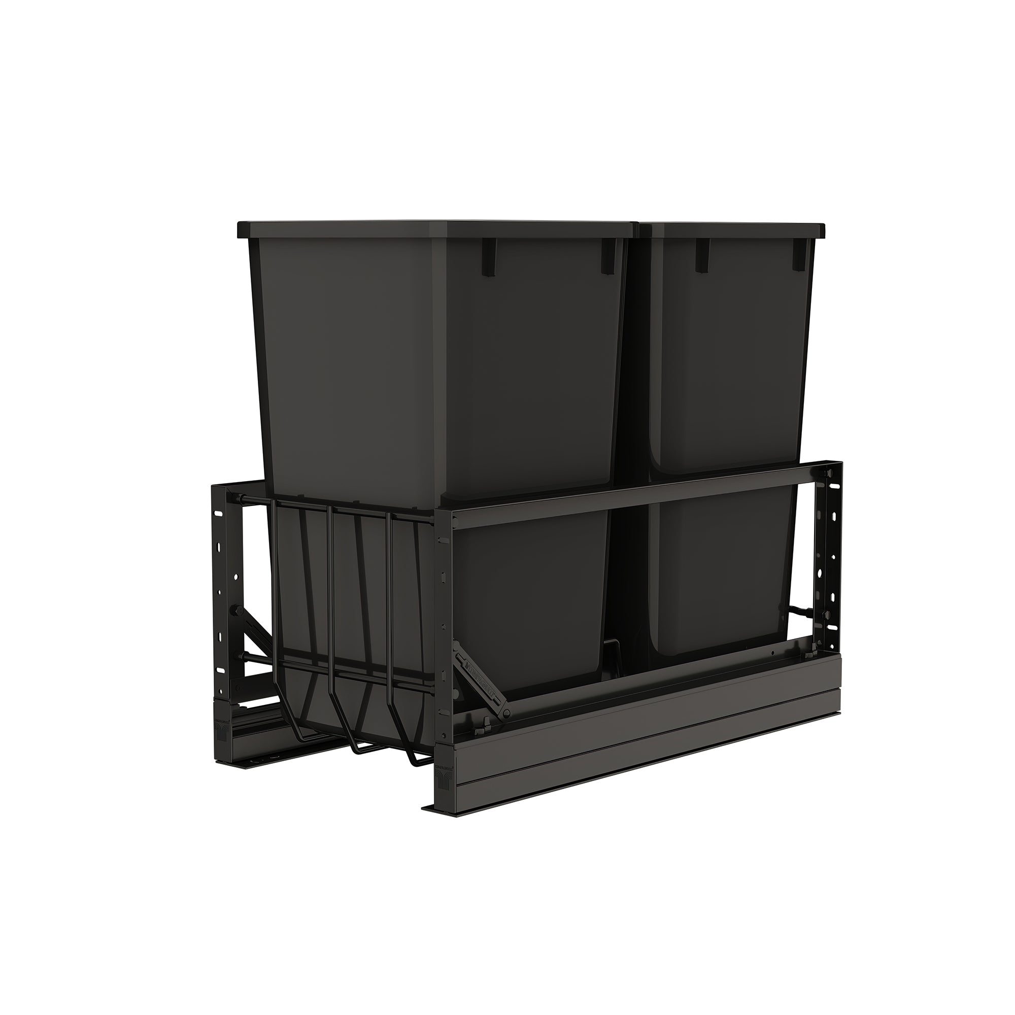 Rev-A-Shelf Double Pullout 27 qt. Kitchen Trash Can, Soft-Close, 5349-1527DM-218 - VMInnovations