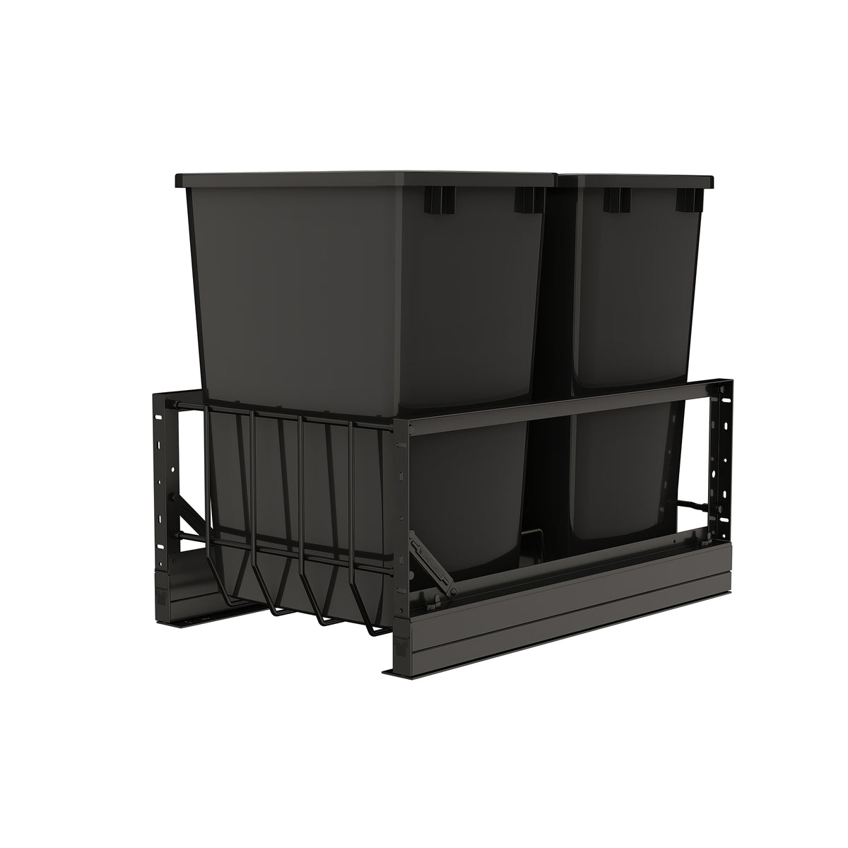 Rev-A-Shelf Double Pullout 35 qt. Kitchen Trash Can w/ Soft-Close, 5349-18DM-218