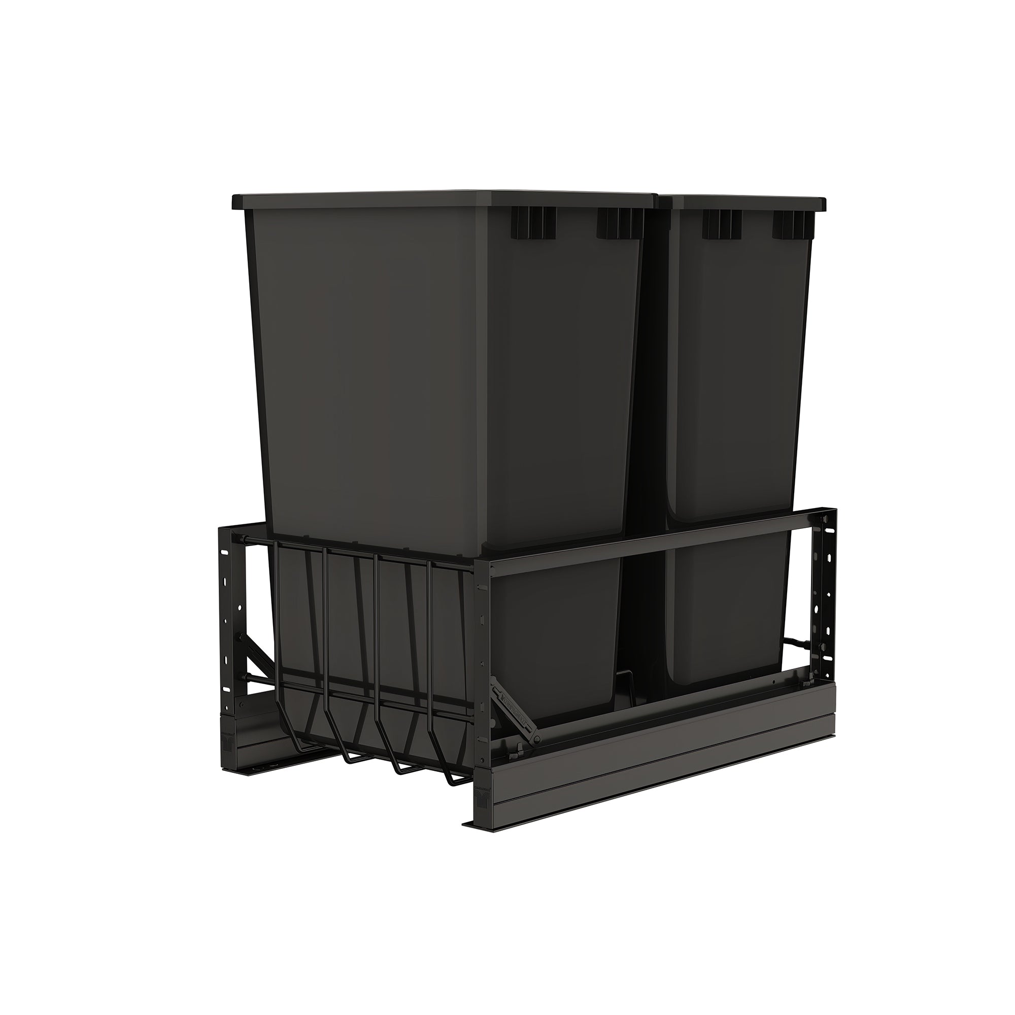 Rev-A-Shelf Double Pullout 50 qt. Kitchen Trash Can, Soft-Close, 5349-2150DM-218 - VMInnovations