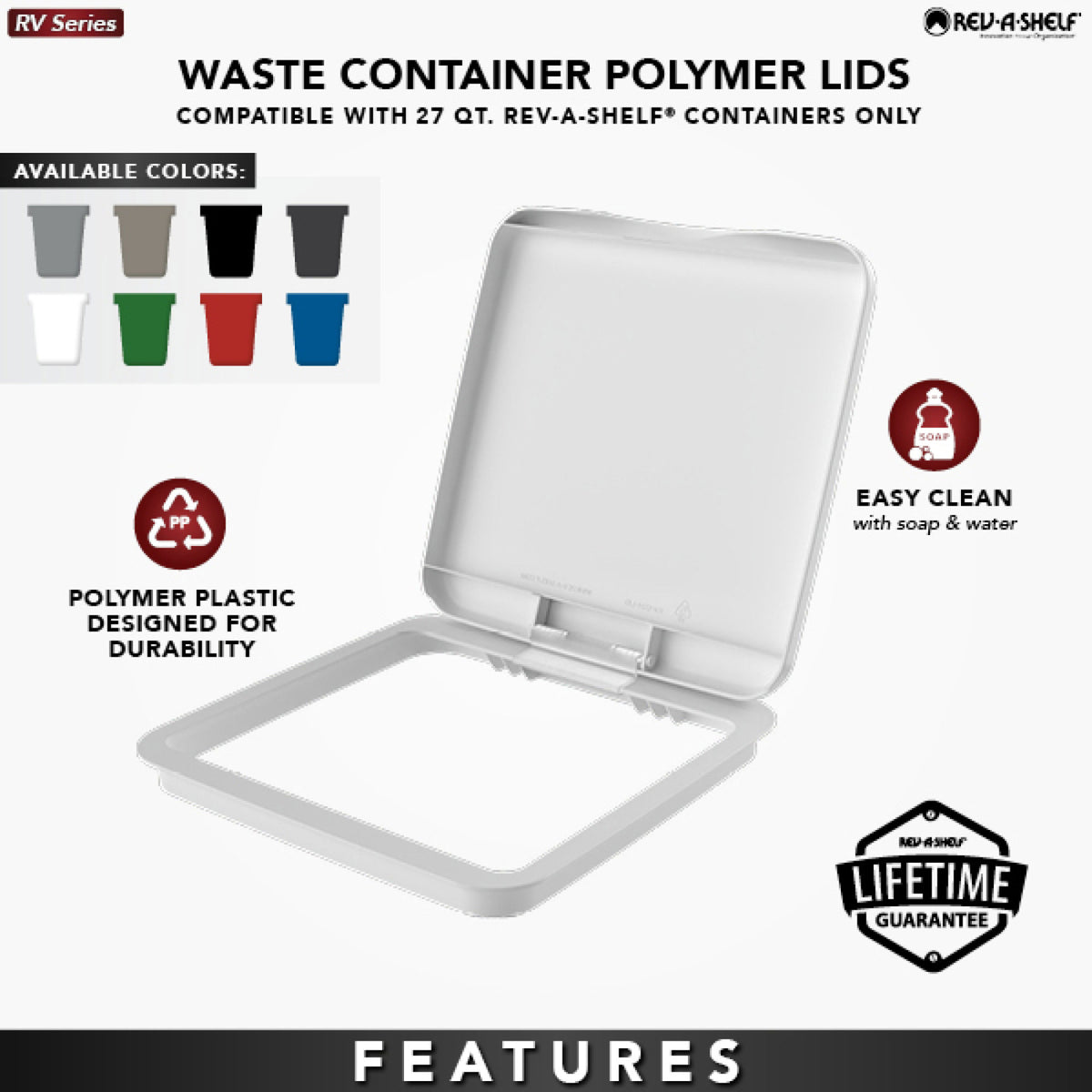 Rev-A-Shelf 27 qt. Trash Can Replacement Lid, Blue, RV-1024-LID-22-1
